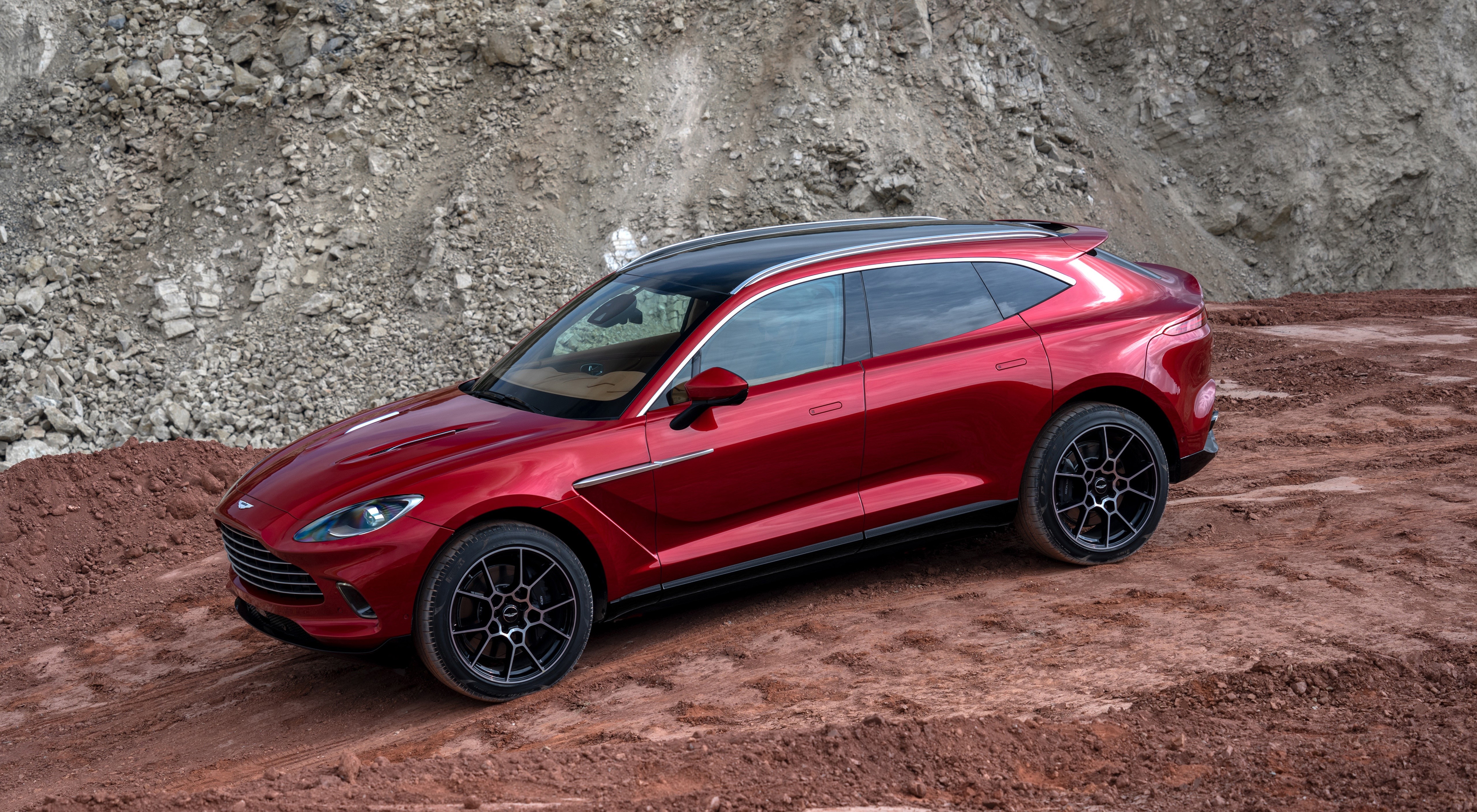 Red Aston Martin DBX Crossover SUV HD Wallpaper