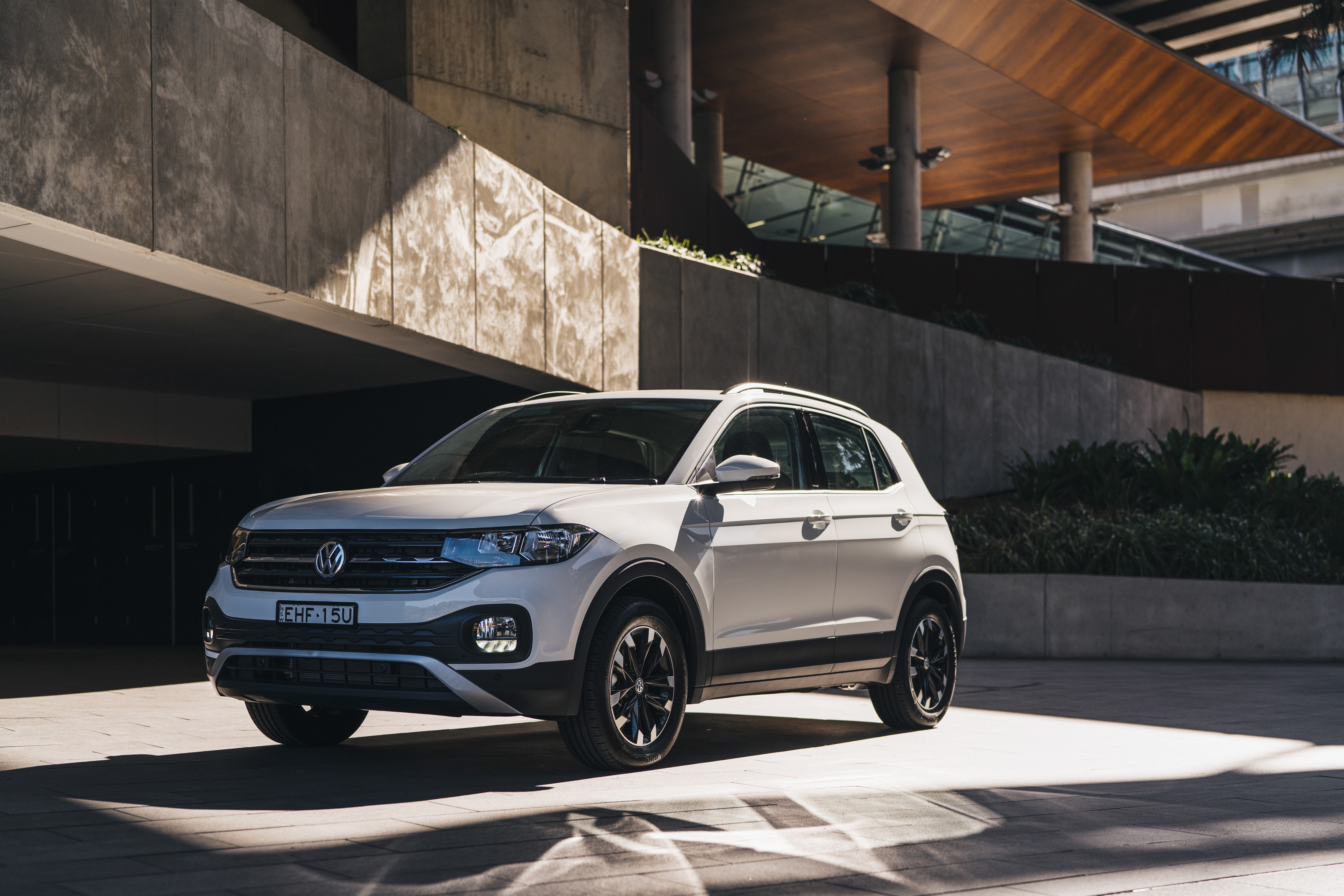 White Volkswagen T-Cross Life Crossover HD Wallpaper