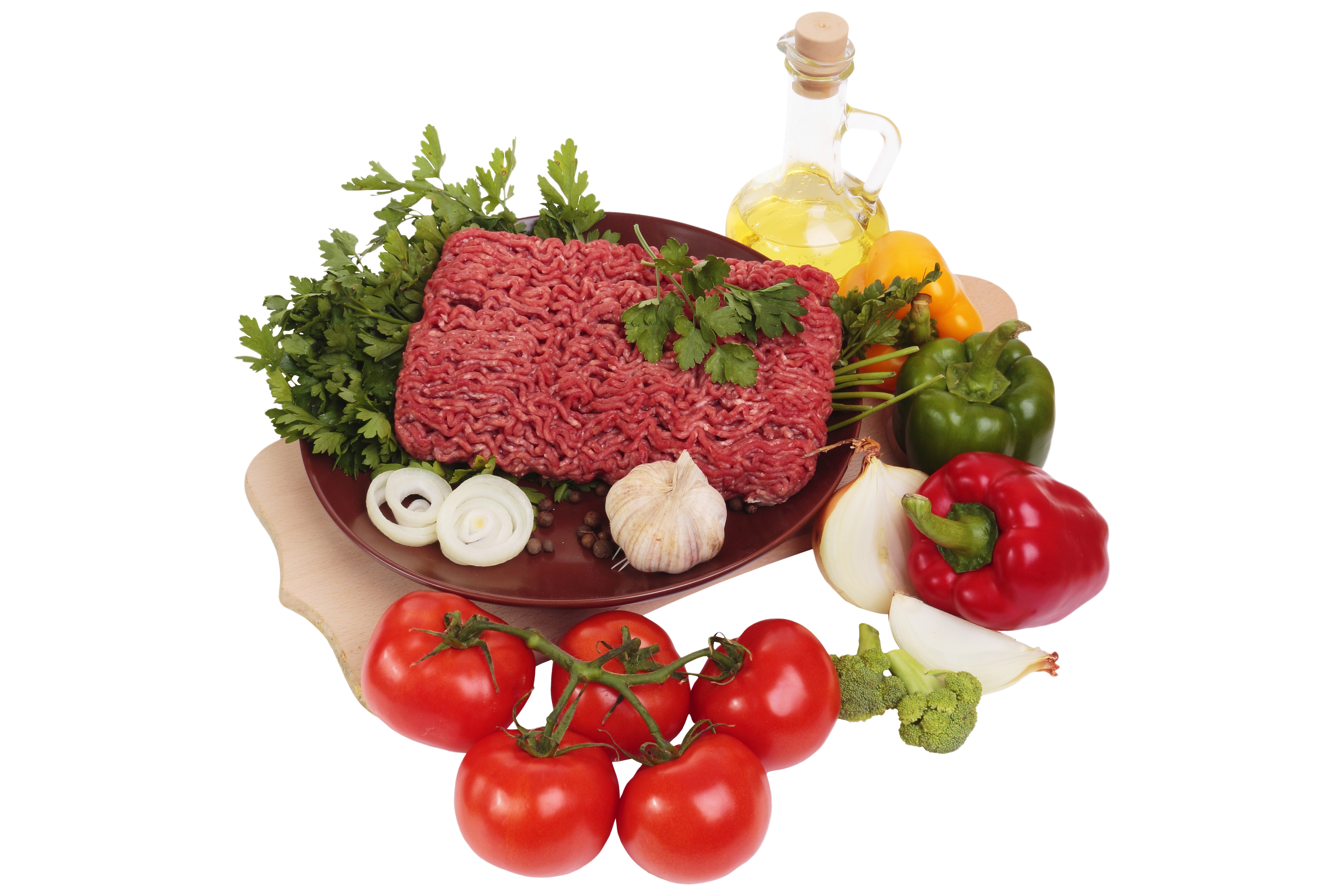 Minced meat with vegetables and oil HD Wallpaper