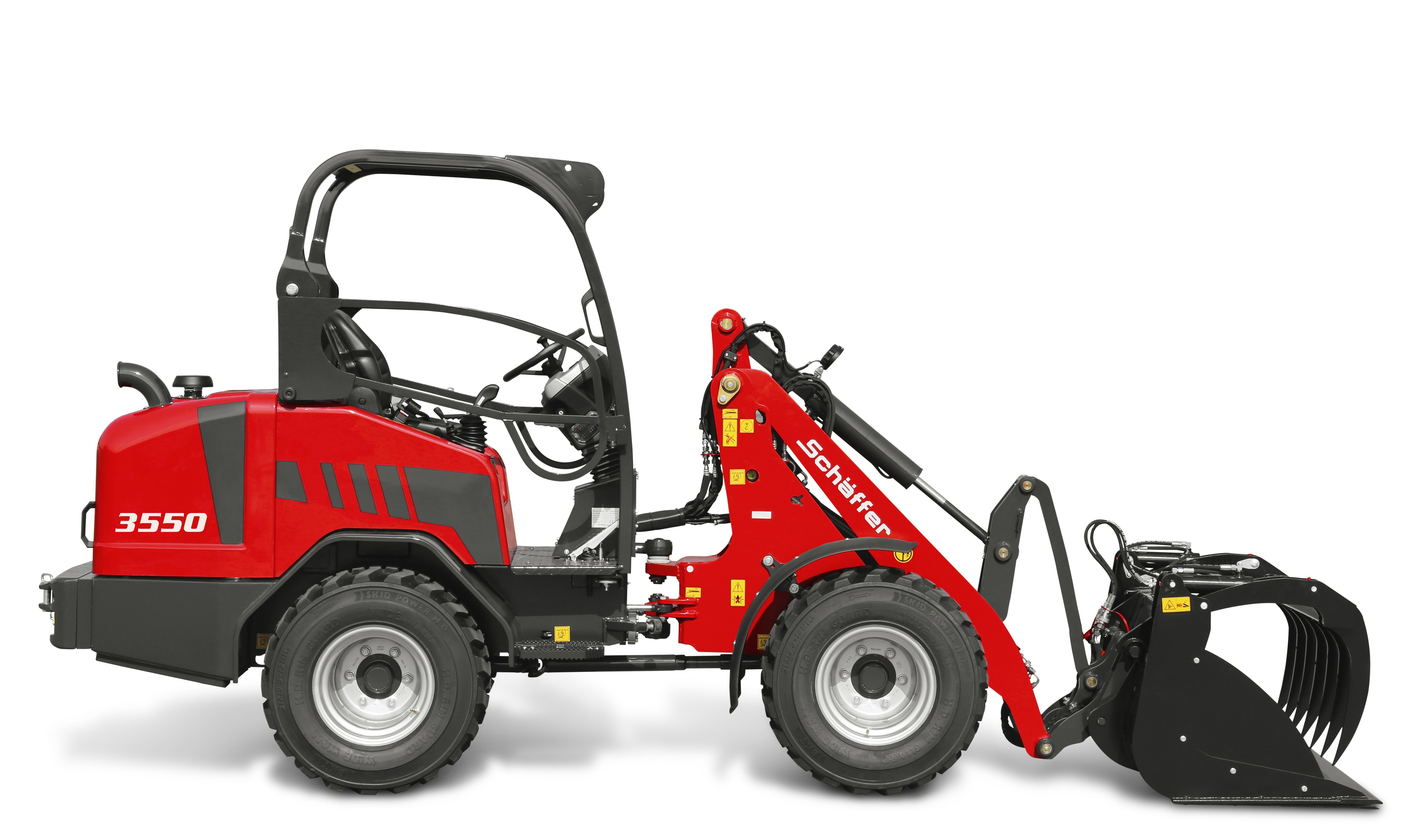 Red Schäffer 3550 Wheel Loader with Bucket HD Wallpaper