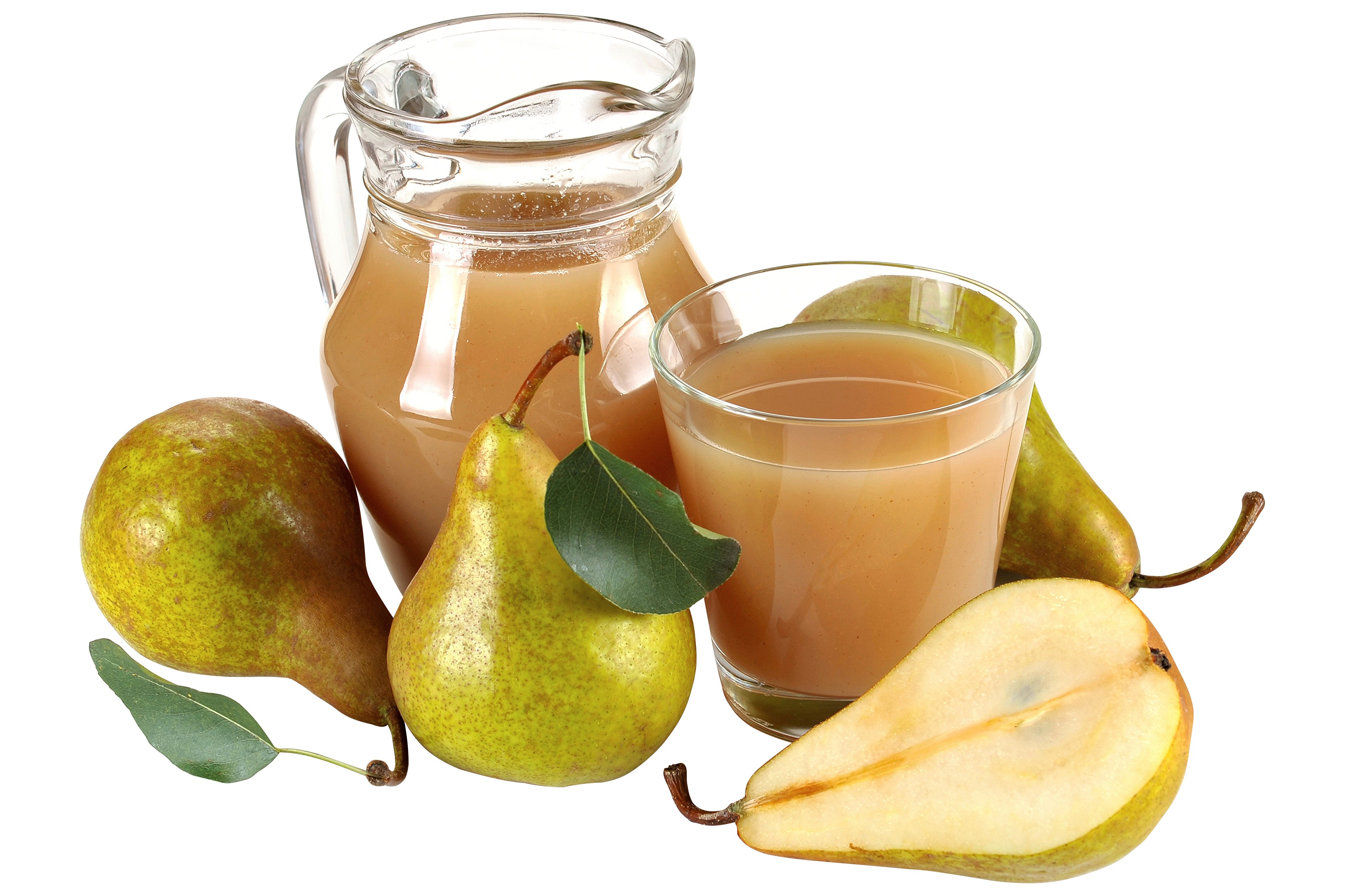 Pears and Pear Juice in a Jug and Glass HD Wallpaper