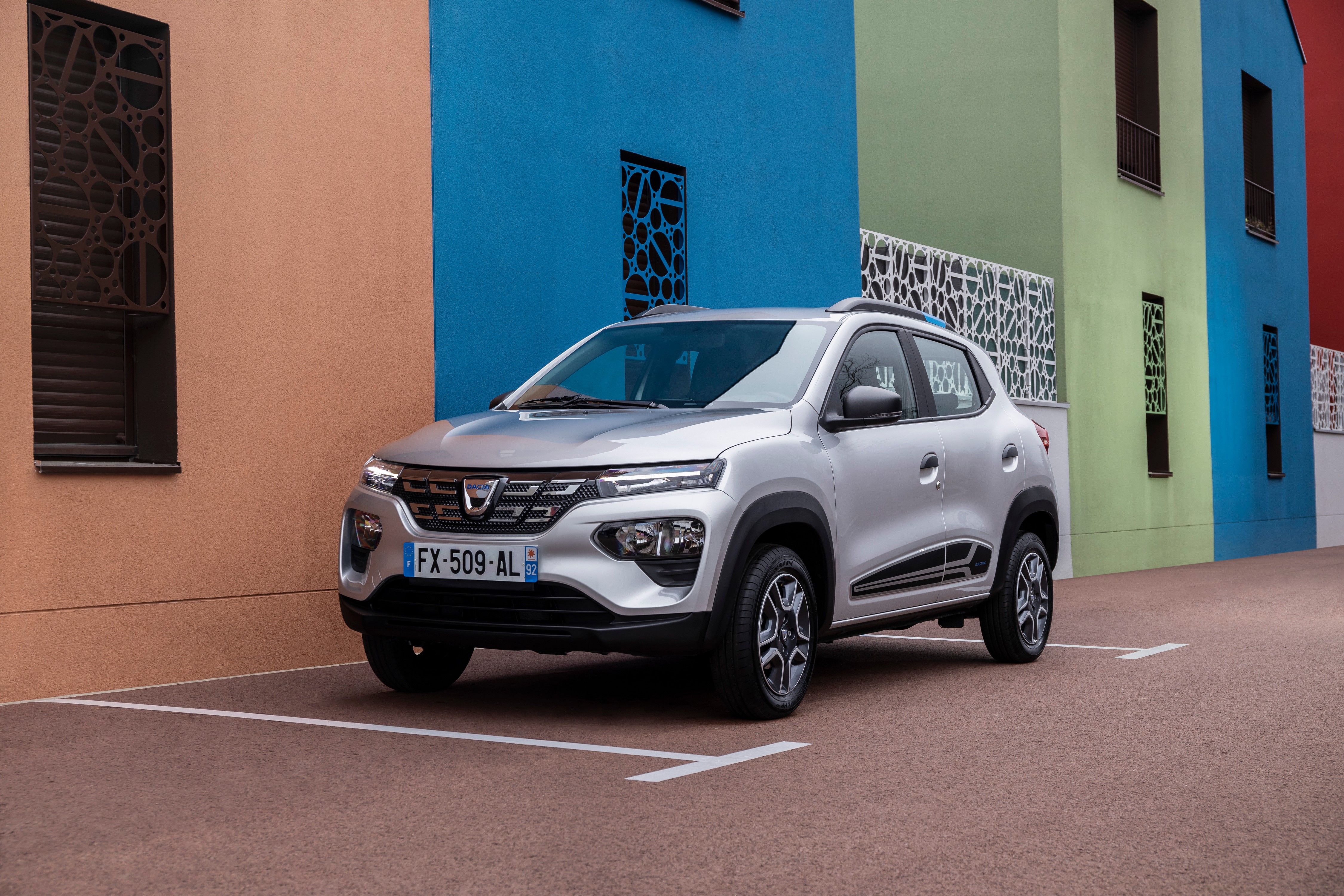 Dacia Spring Electric Crossover in Silver HD Wallpaper