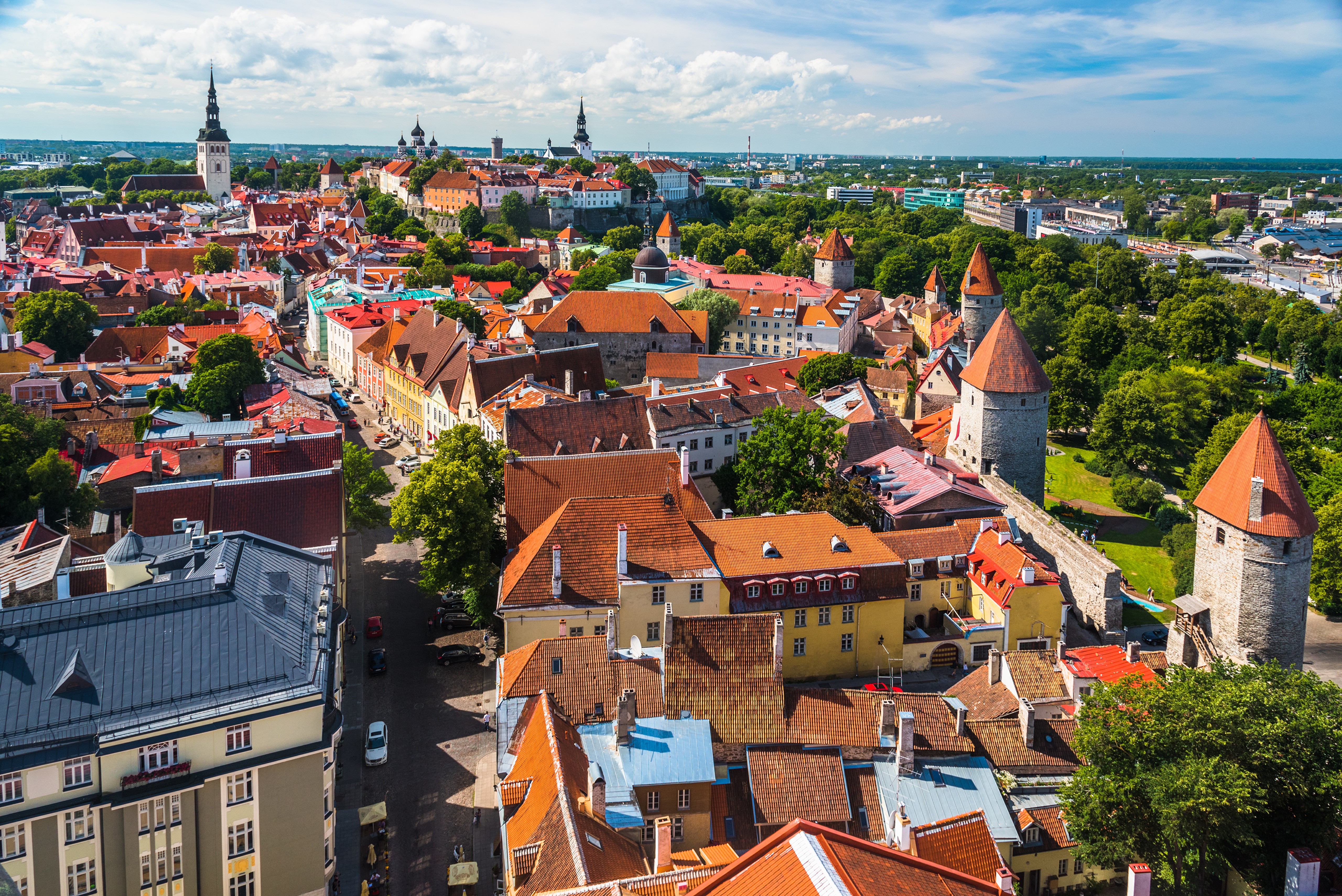Tallinn, Estonia: Aerial View of Old Town Architecture HD Wallpaper