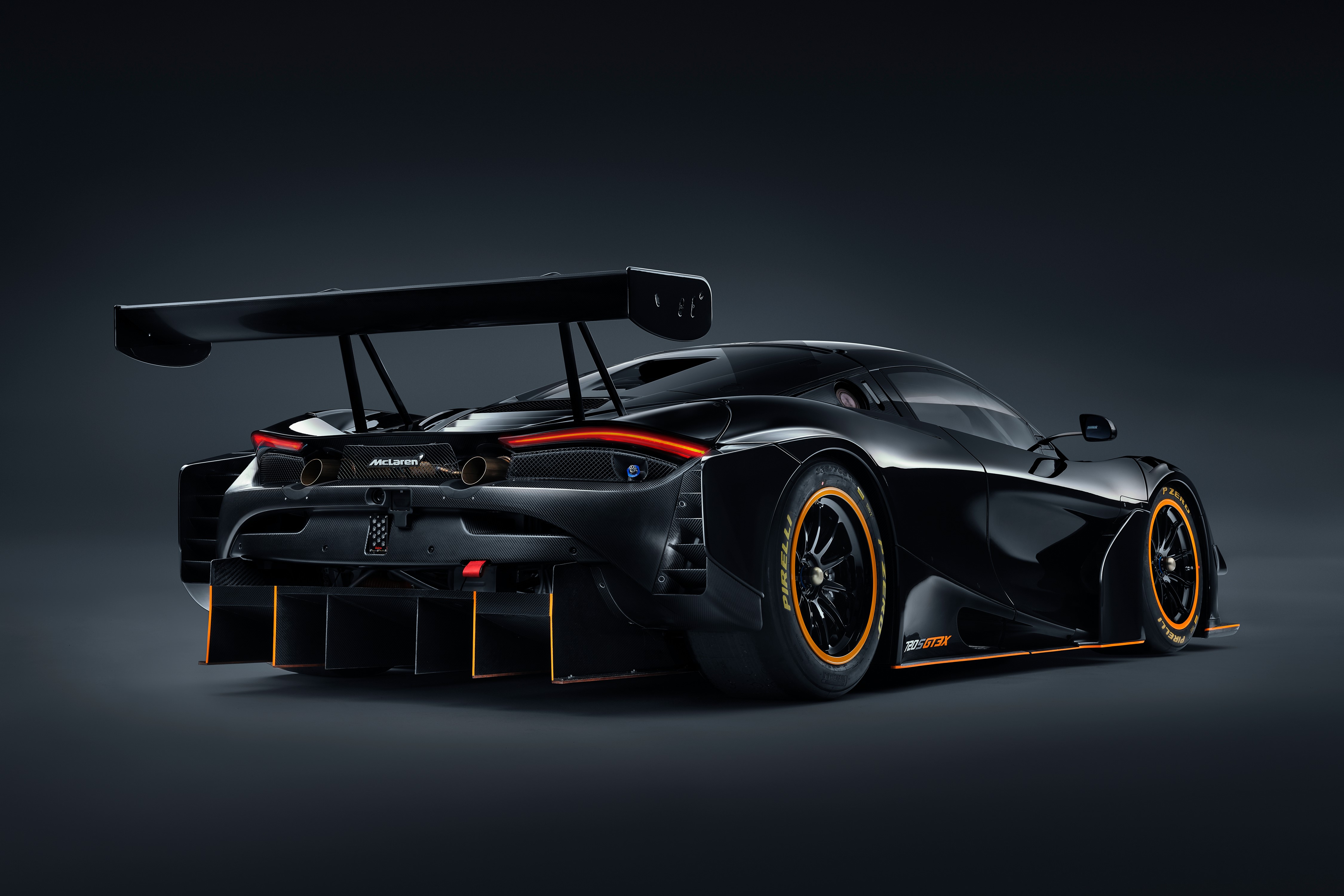 McLaren 720S GT3X 2021 Black Metallic Back View HD Wallpaper