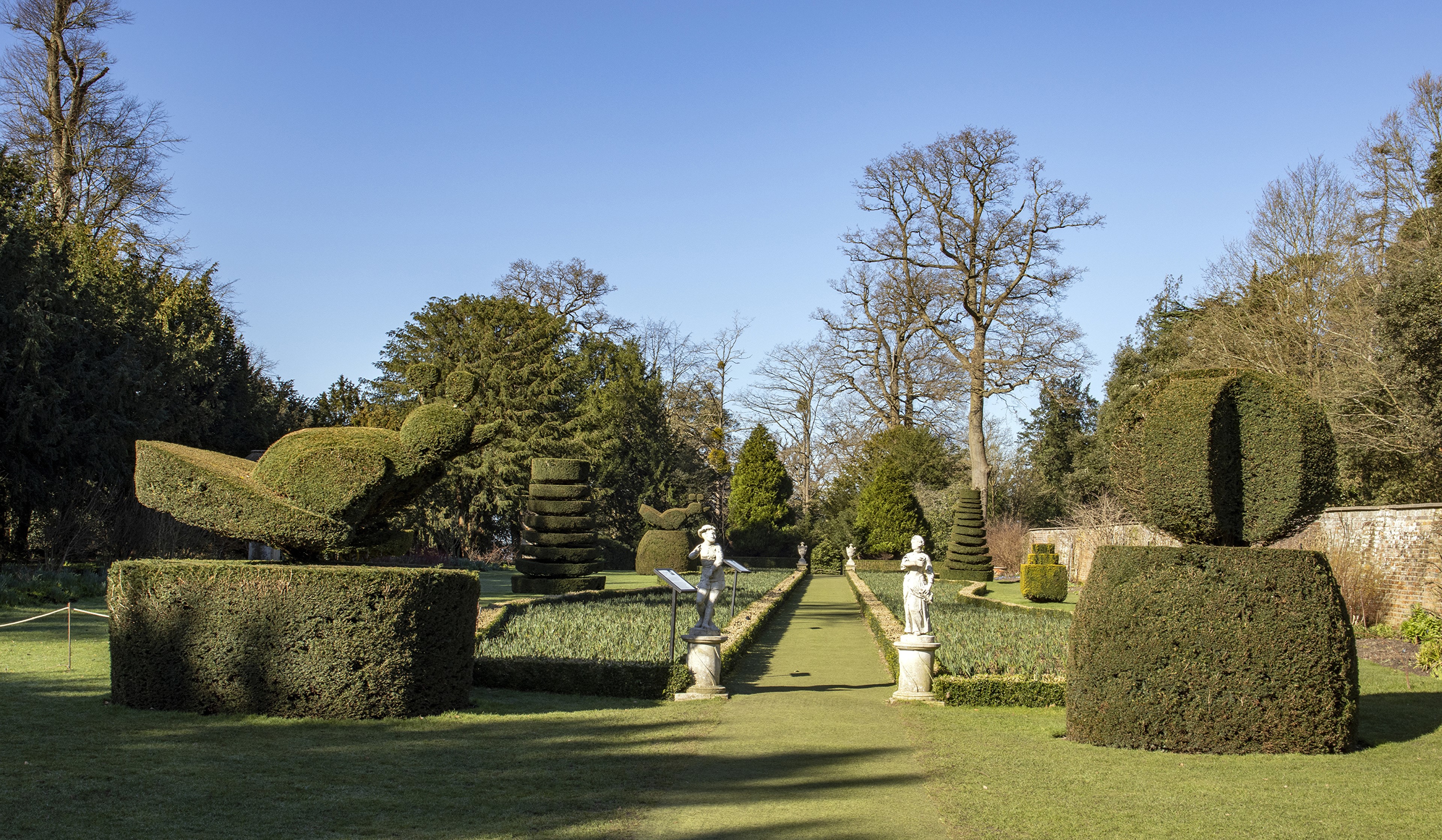 Topiary Garden Sculptures at Cliveden National Trust, UK HD Wallpaper