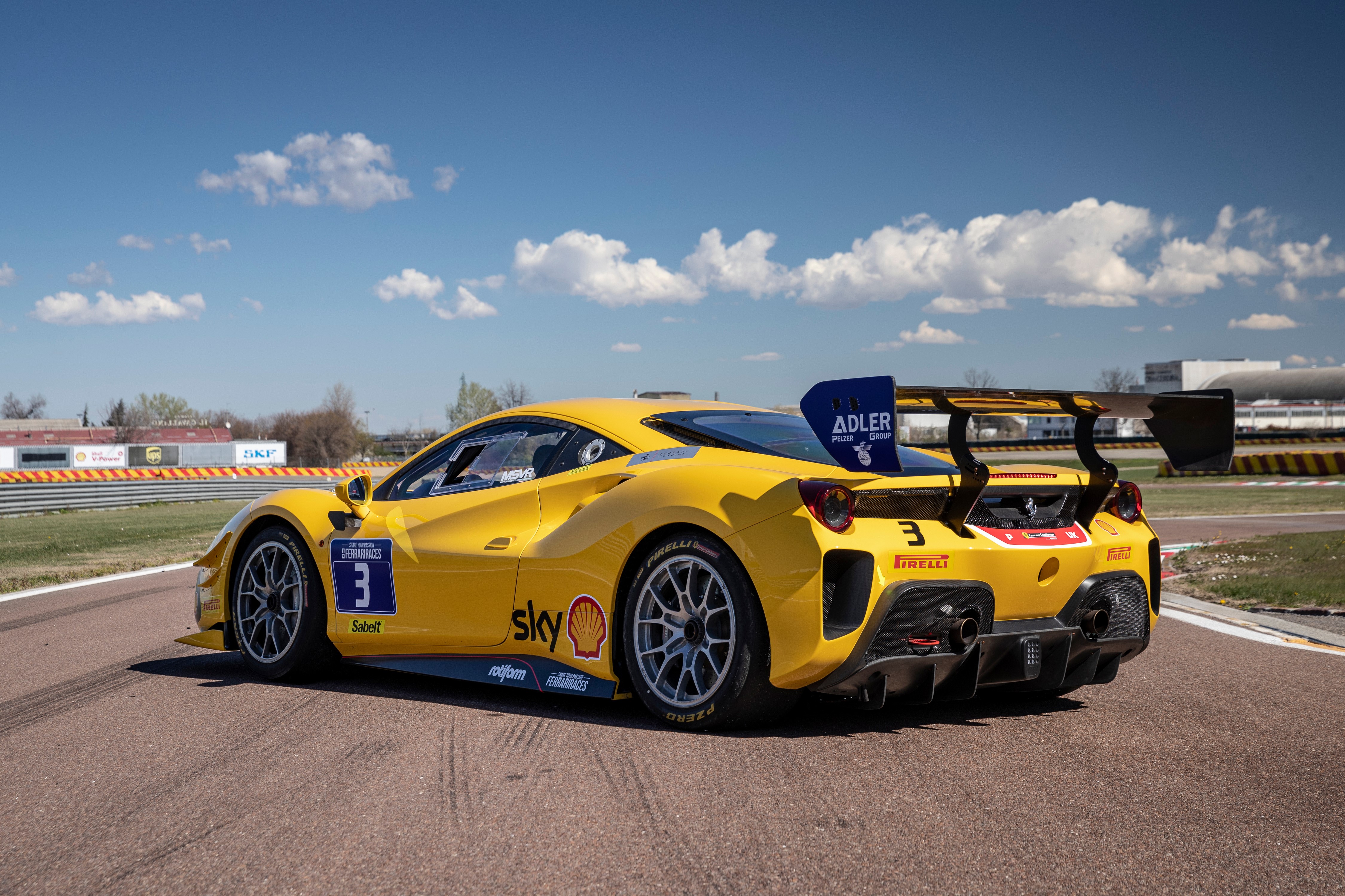 Ferrari 488 Challenge Evo in Yellow Metallic HD Wallpaper