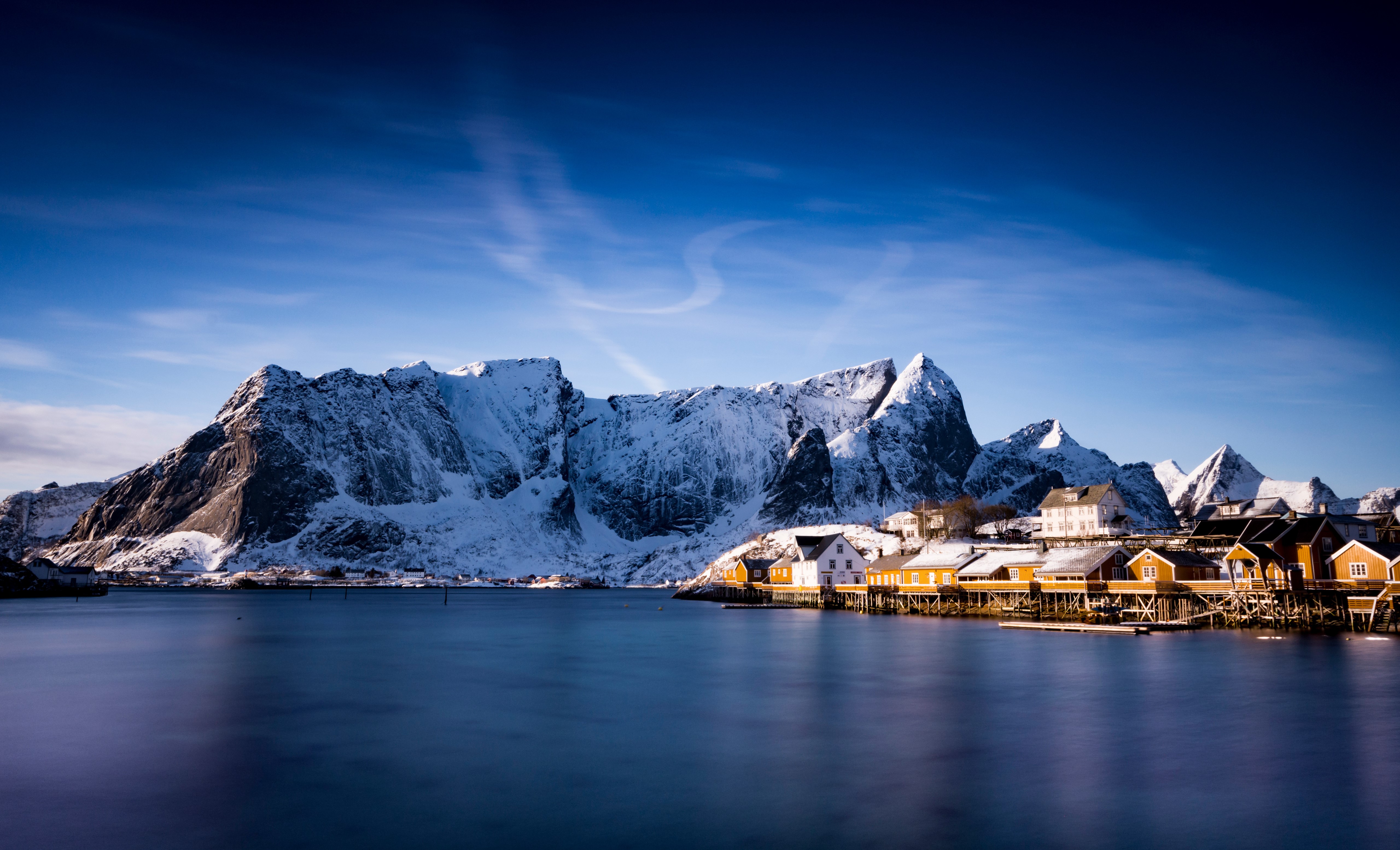 Sakrisoy Lofoten Norway Mountains HD Wallpaper
