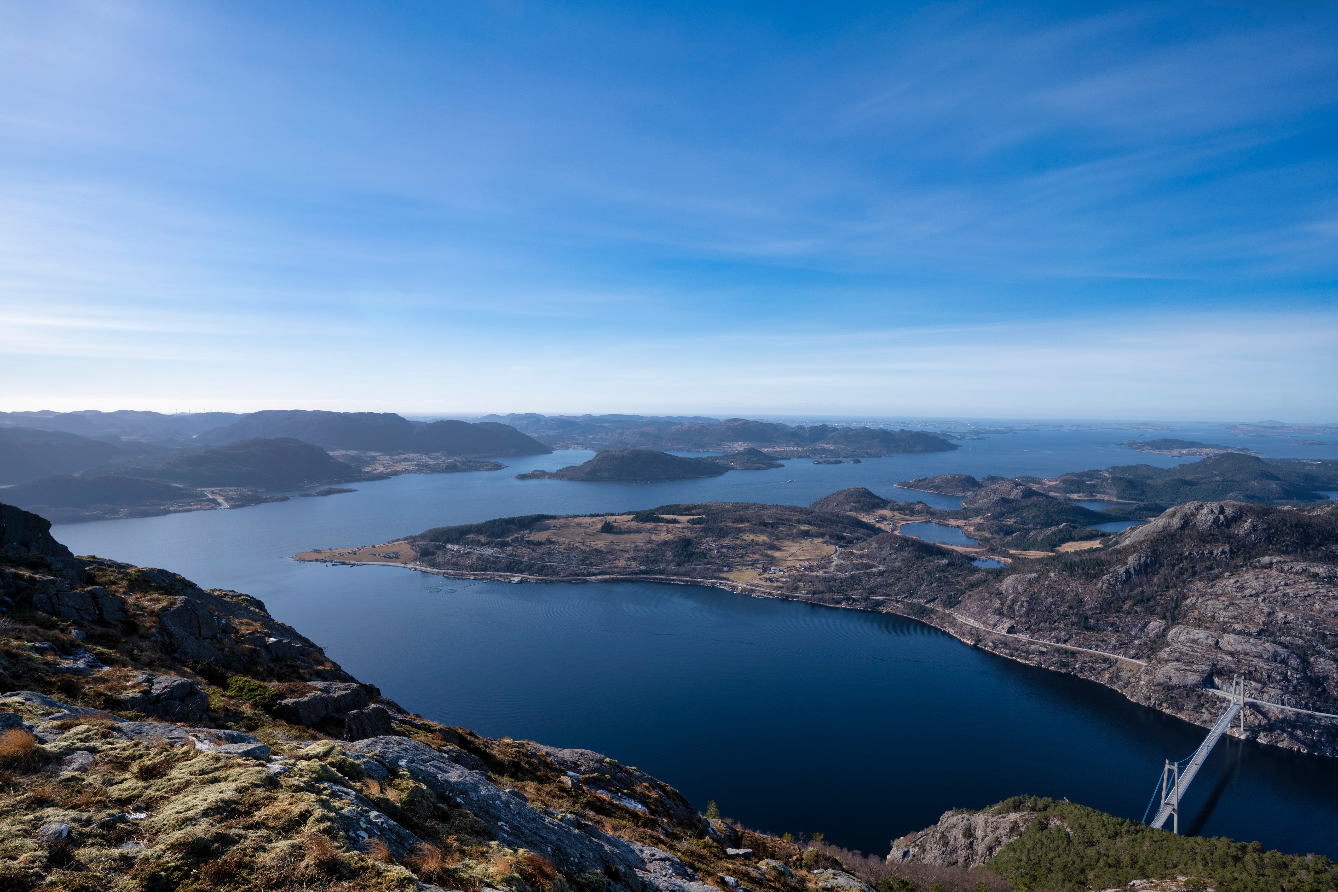 View of Rogaland Fjord and Mountains in Norway HD Wallpaper