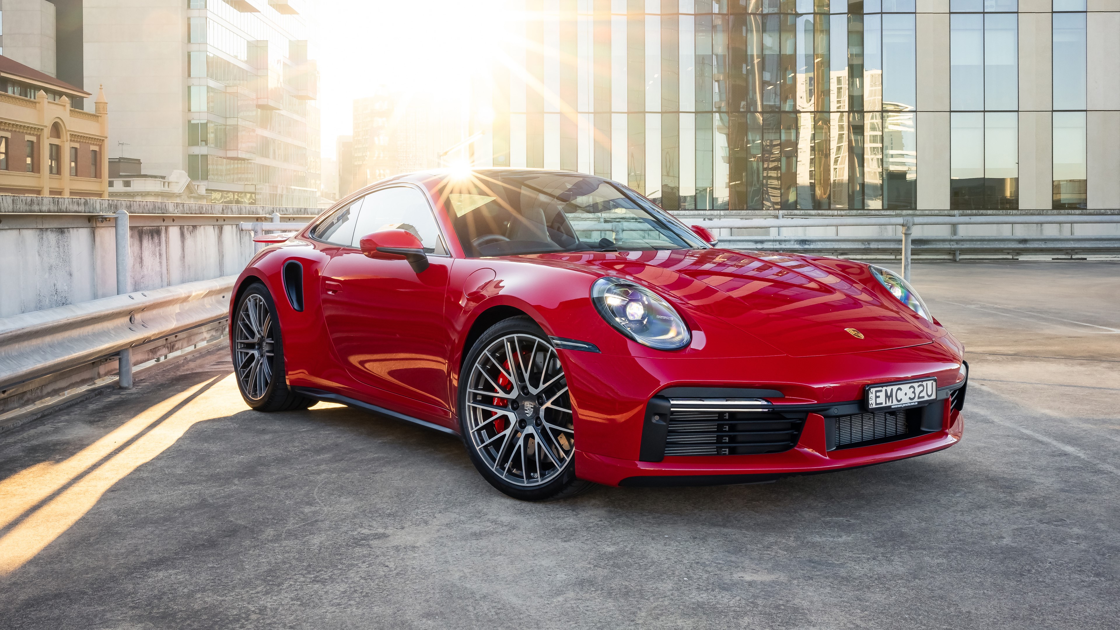 4K Red Porsche 911 Turbo Sports Car HD Wallpaper
