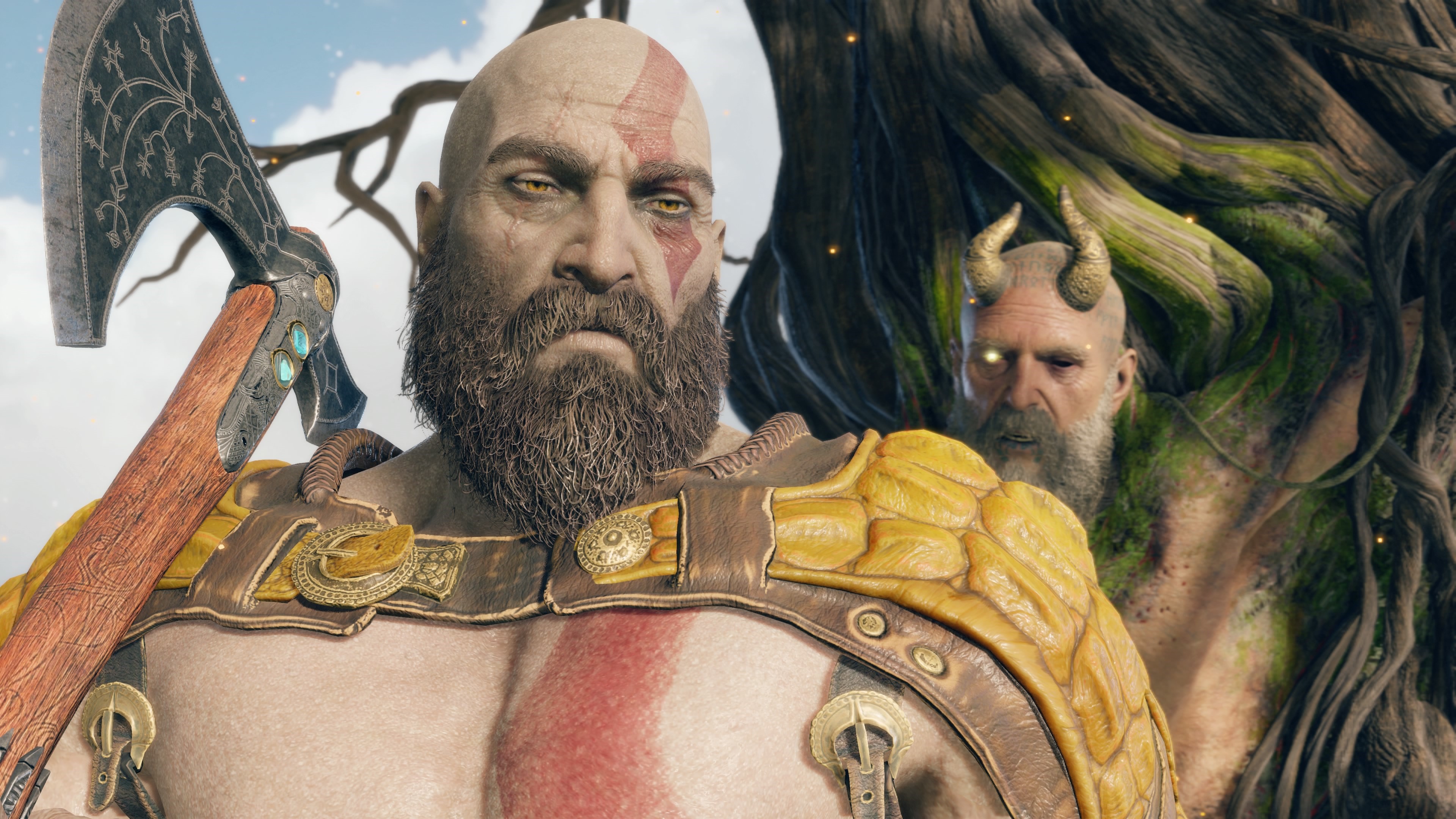 Kratos and Mimir from God of War (2018) HD Wallpaper