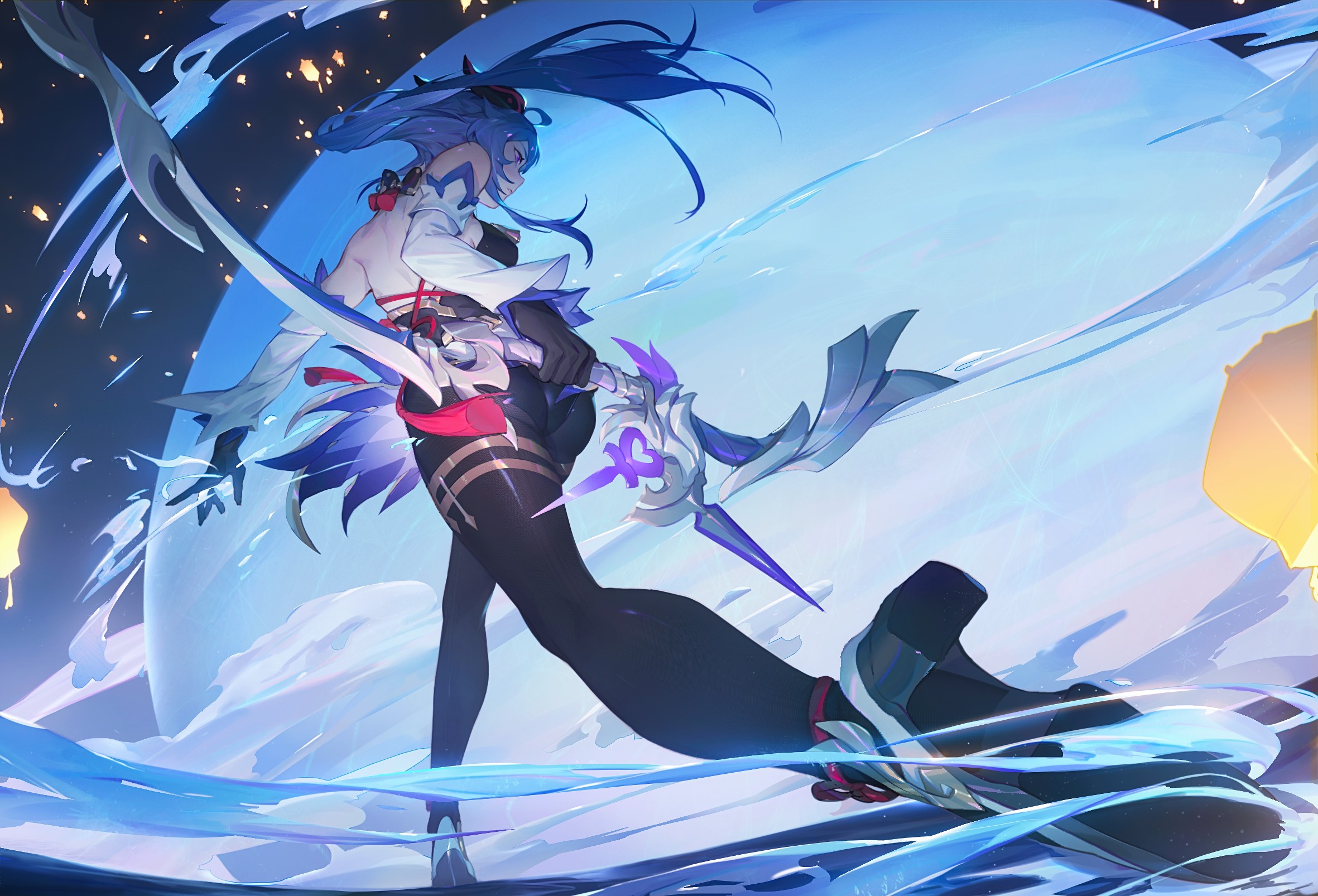 Ganyu Dynamic Pose Genshin Impact HD Wallpaper