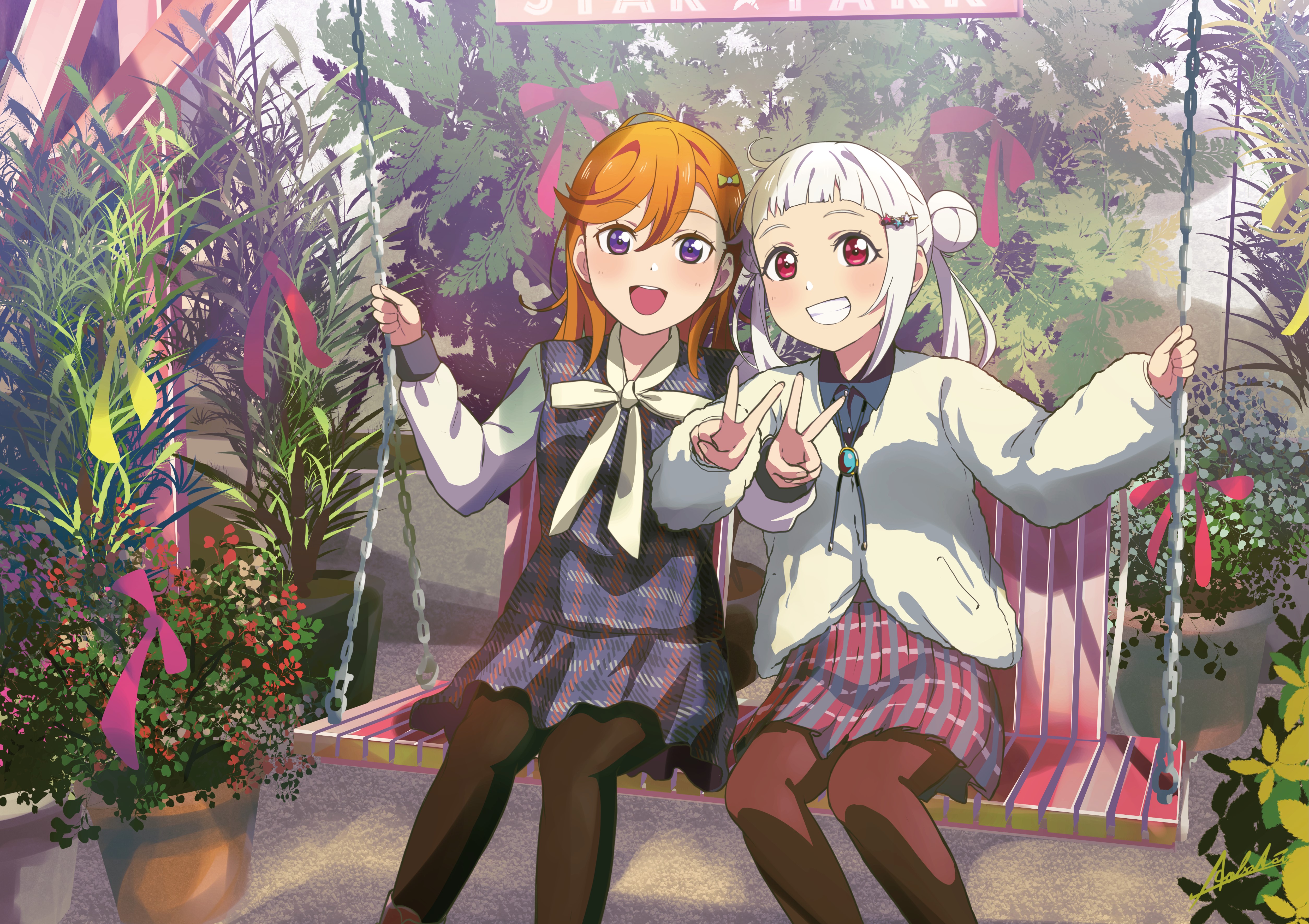 4K Shibuya Kanon and Arashi Chisato Swing Scene HD Wallpaper