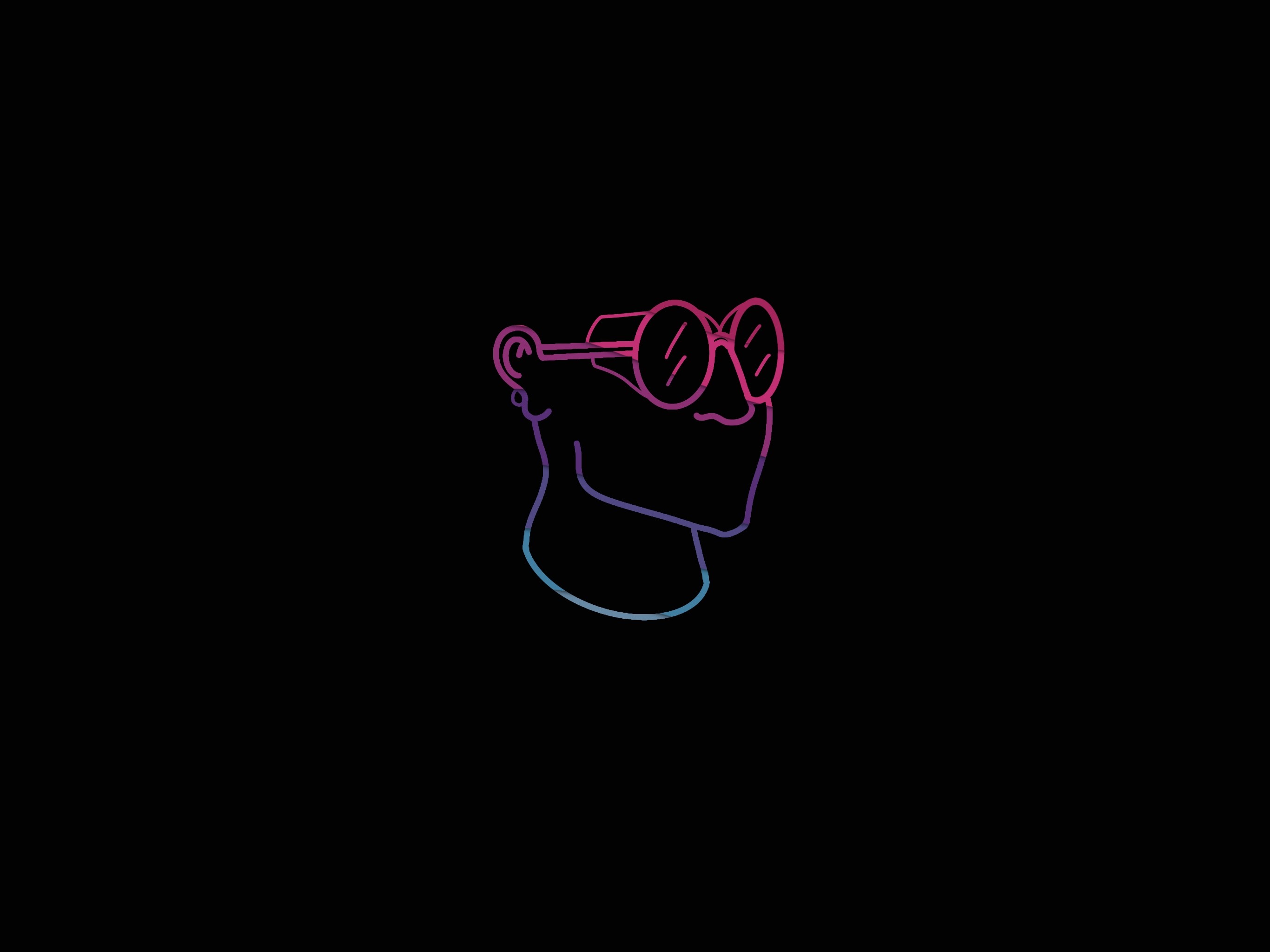 Minimalist drawing of a person wearing goggles HD Wallpaper
