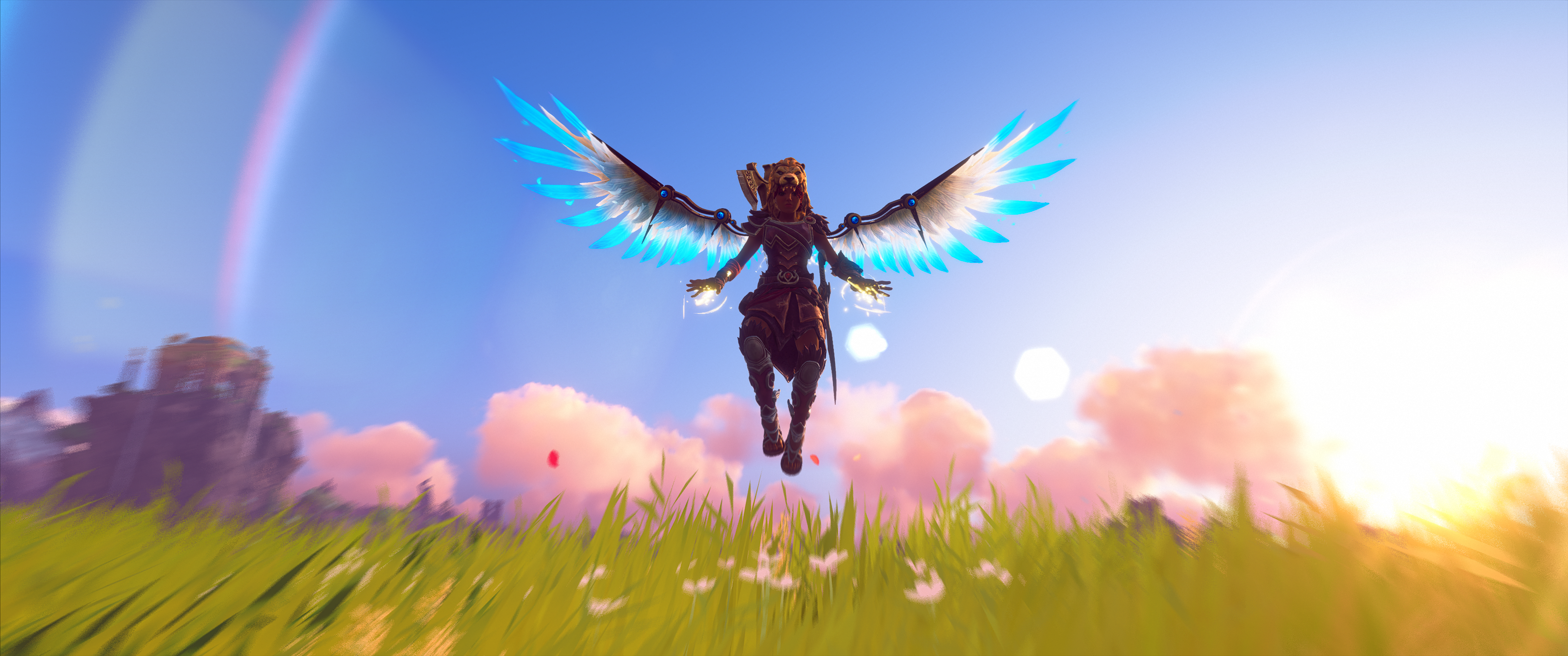 Fenyx from Immortals Fenyx Rising flying with wings HD Wallpaper