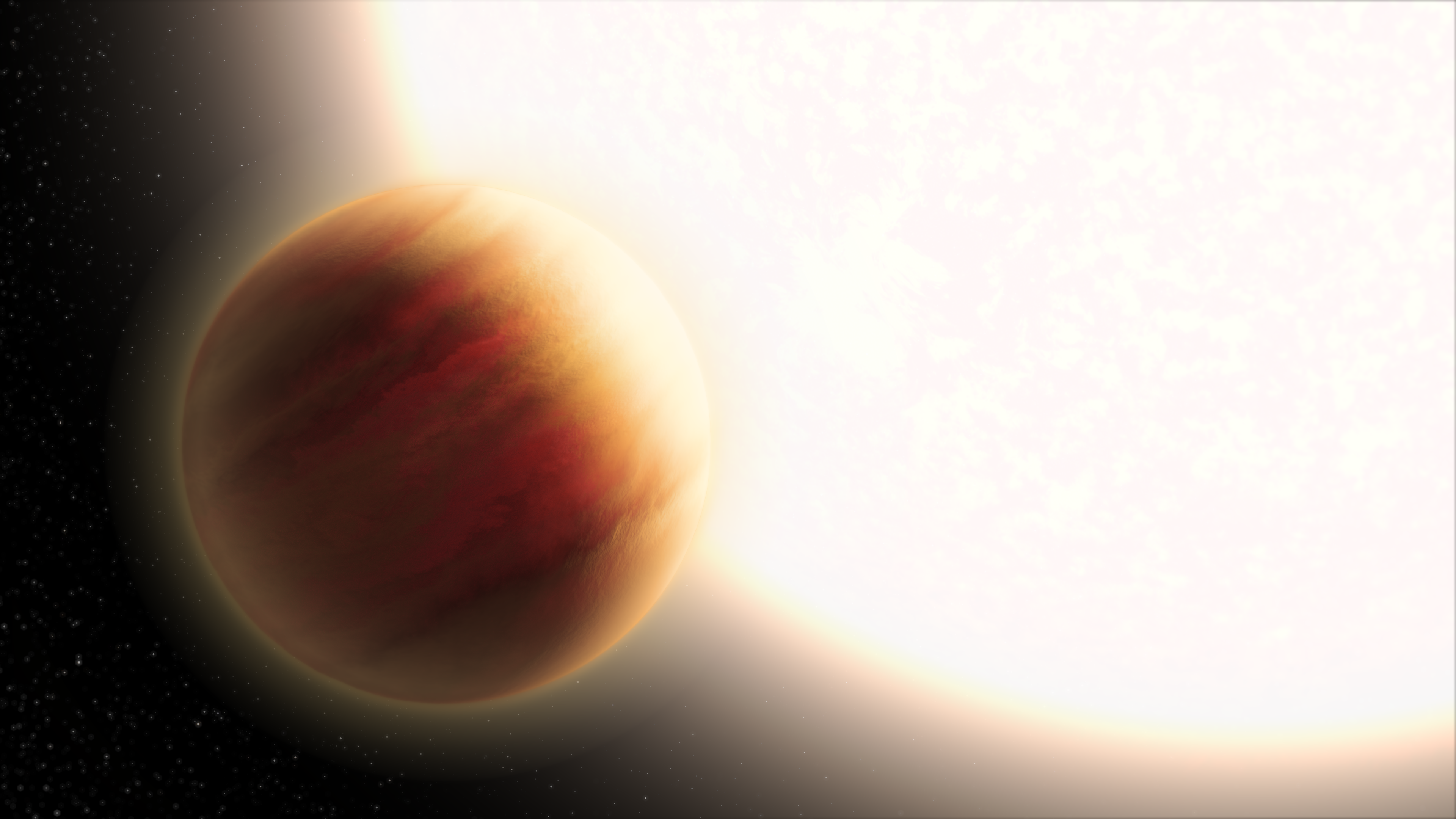 Planet and Star in Space HD Wallpaper