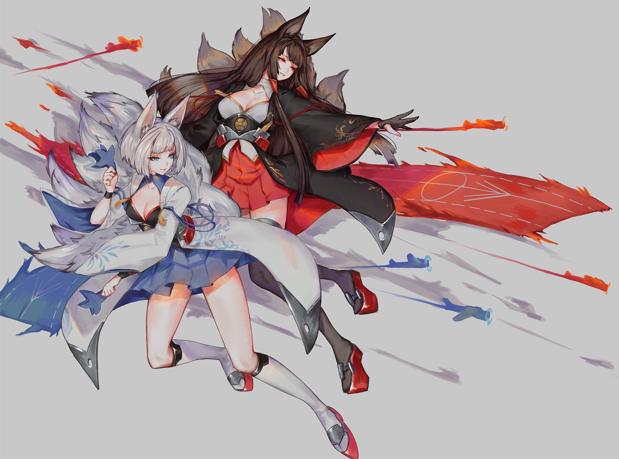 Akagi and Kaga from Azur Lane HD Wallpaper