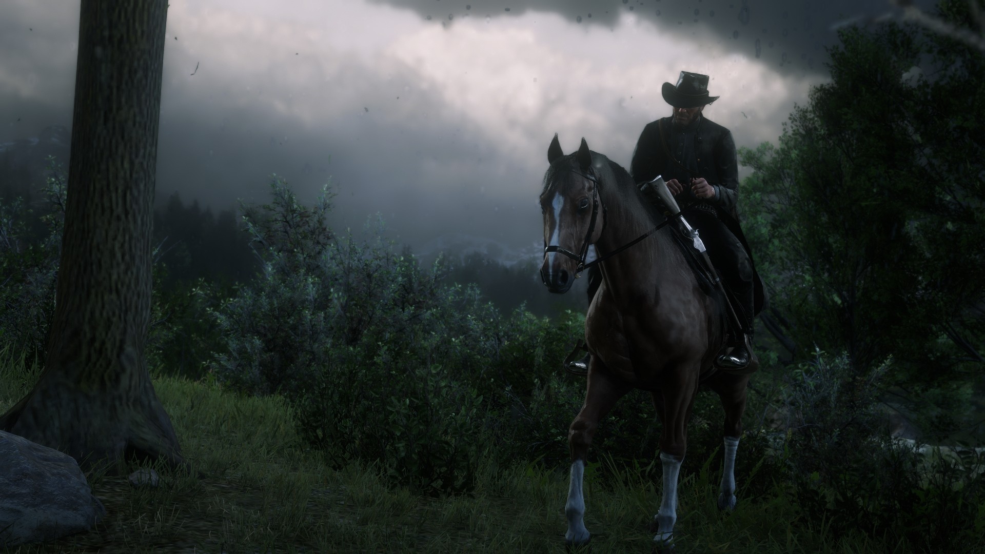 Arthur Morgan on a horse in Red Dead Redemption 2 HD Wallpaper