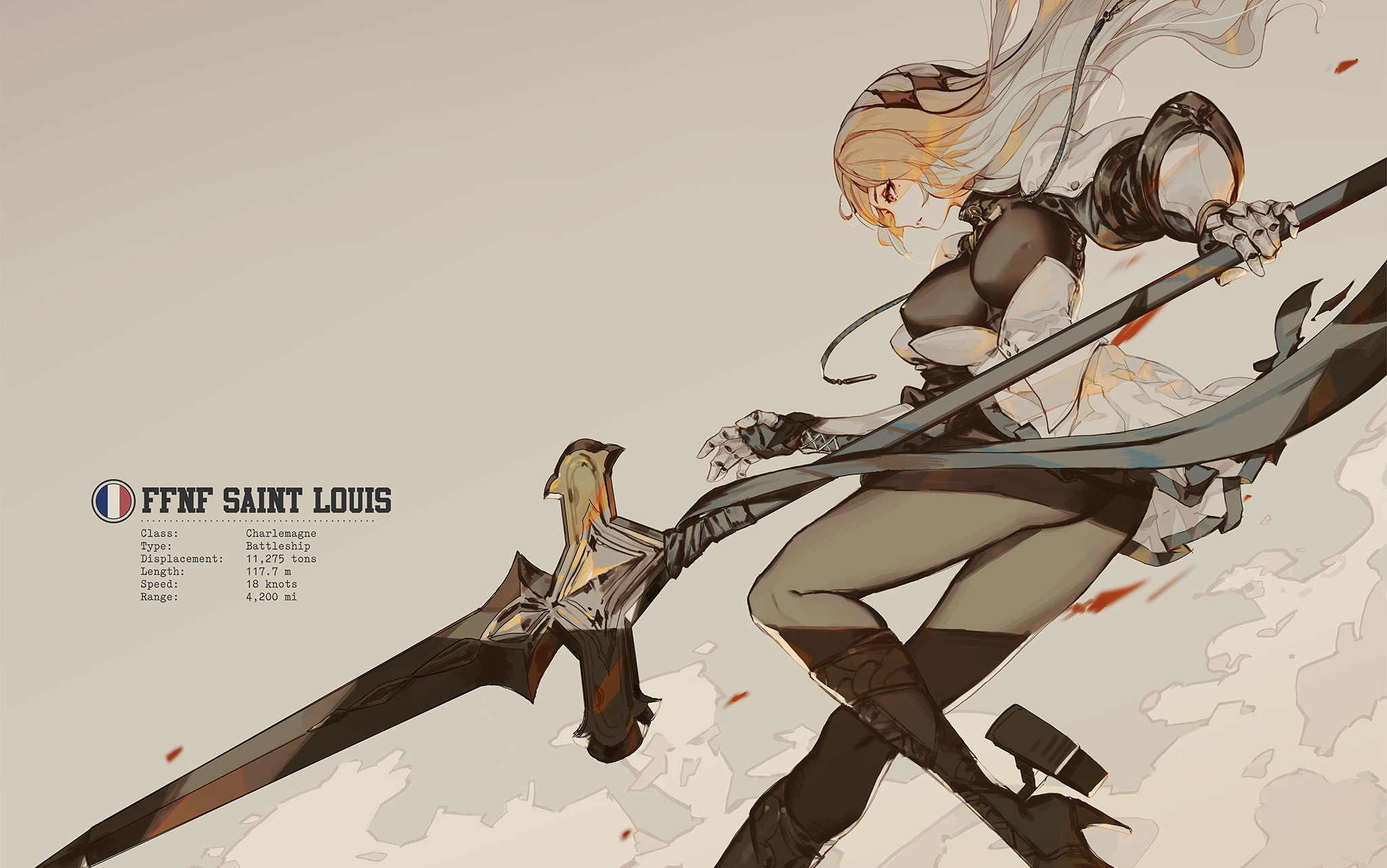 Saint Louis from Azur Lane HD Wallpaper