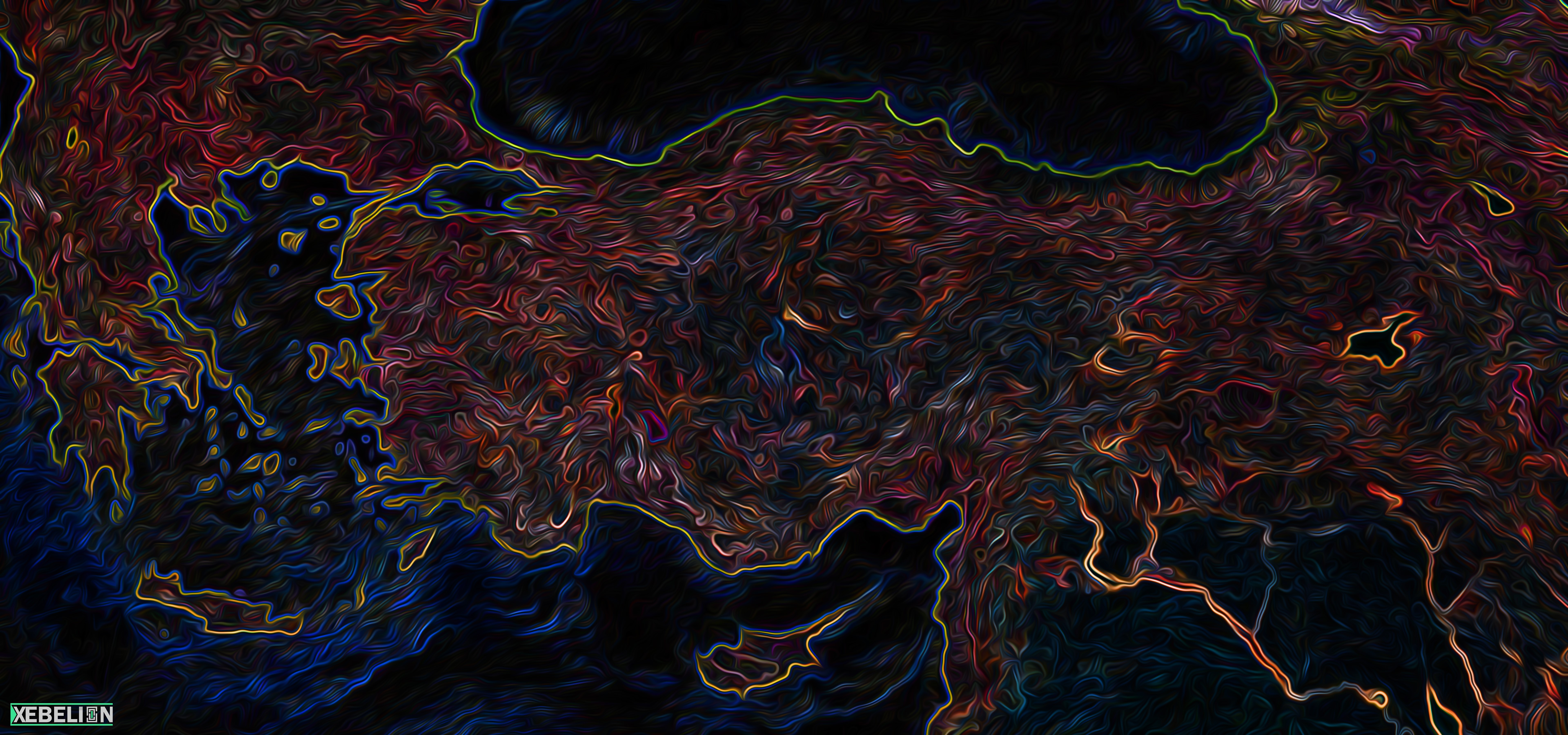 Abstract Colorful Neon Digital Art of Turkey HD Wallpaper