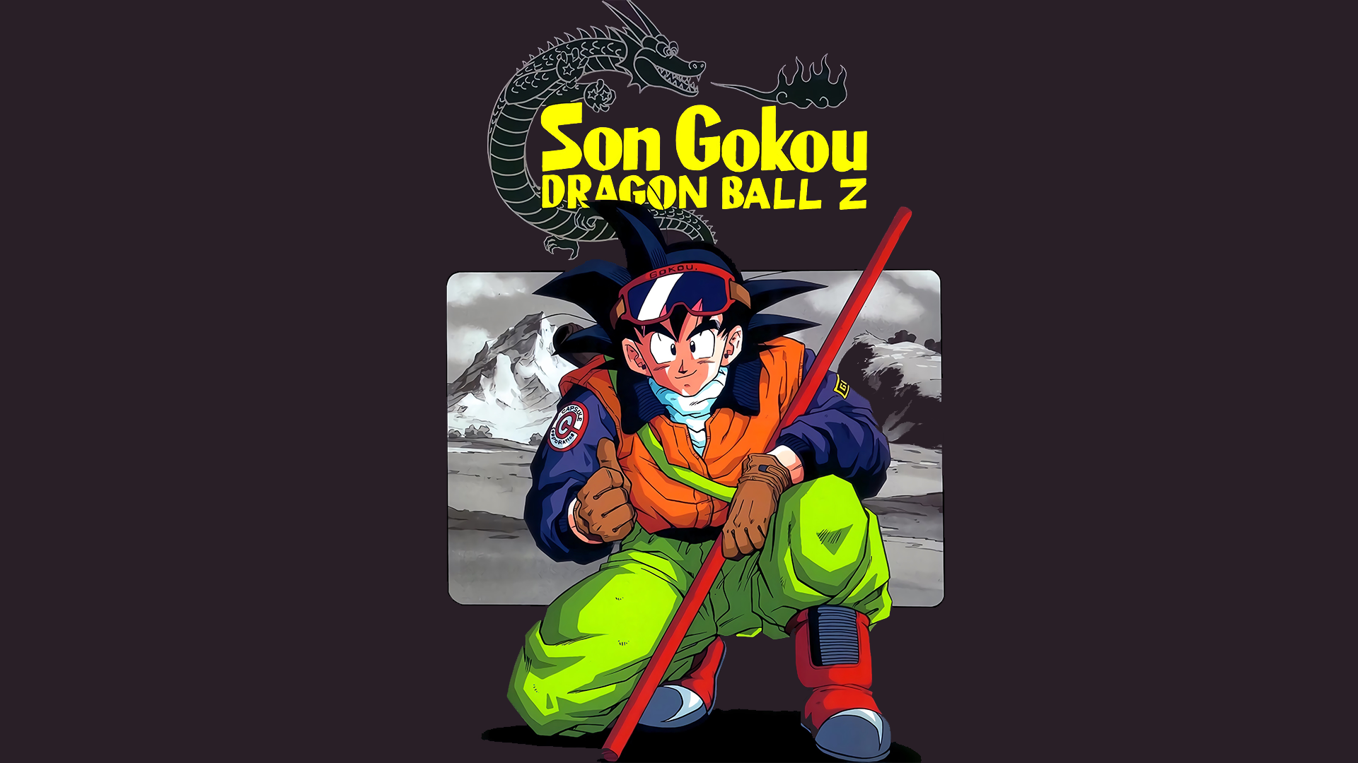 Son Goku from Dragon Ball Z with a dragon HD Wallpaper
