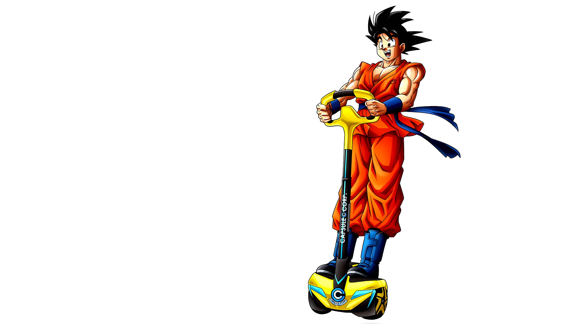Son Goku from Dragon Ball riding a hoverboard HD Wallpaper