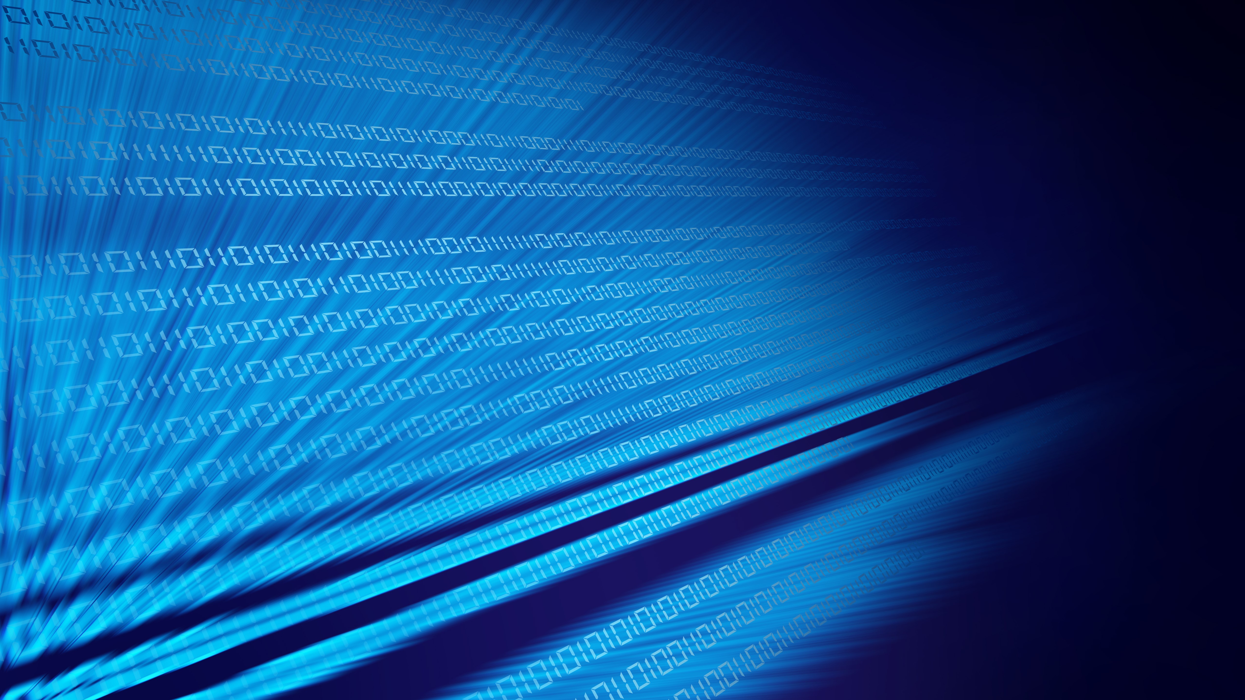 Binary code flowing on blue background HD Wallpaper