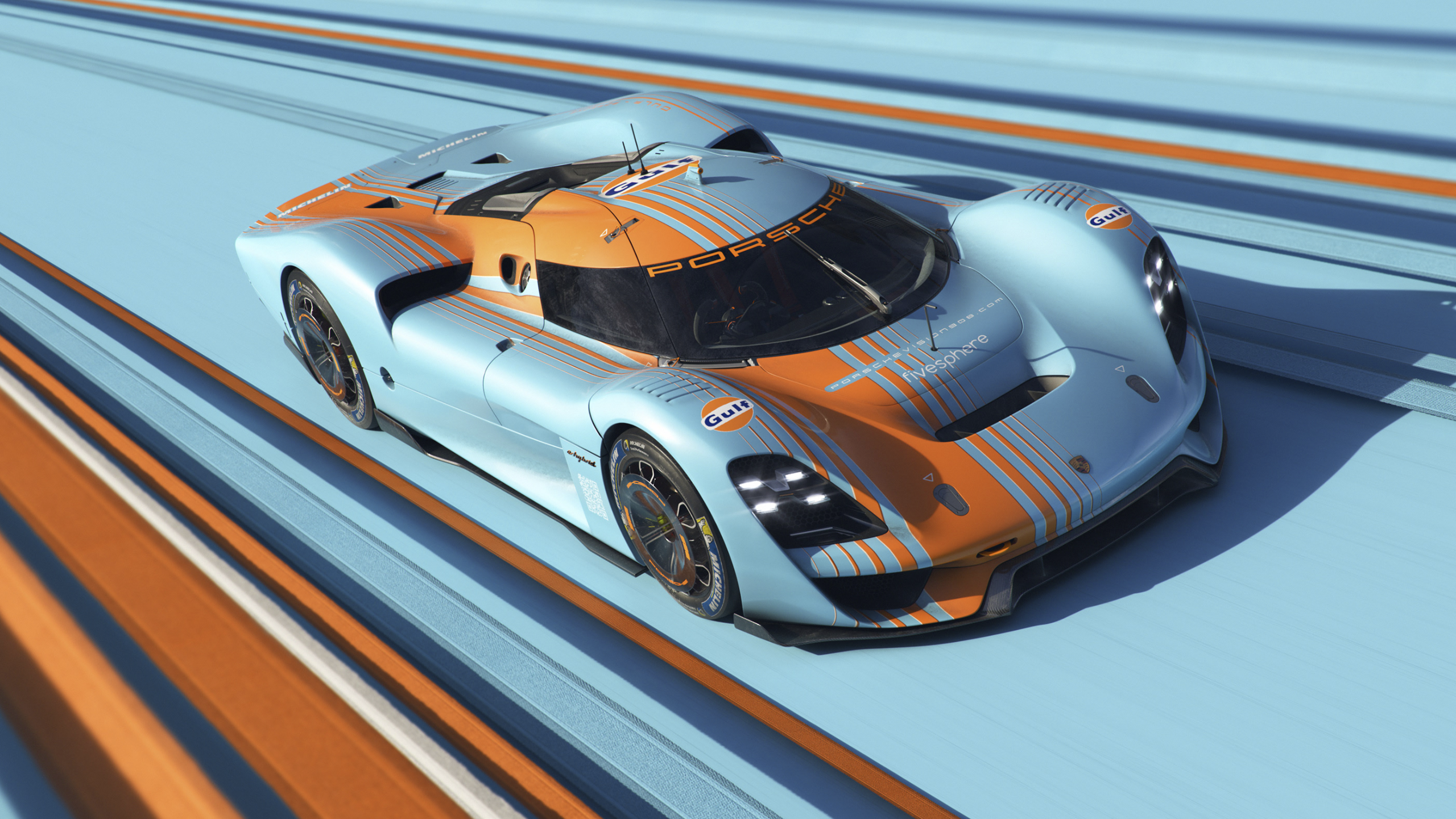 Porsche 917 LH Gulf Livery Race Car HD Wallpaper