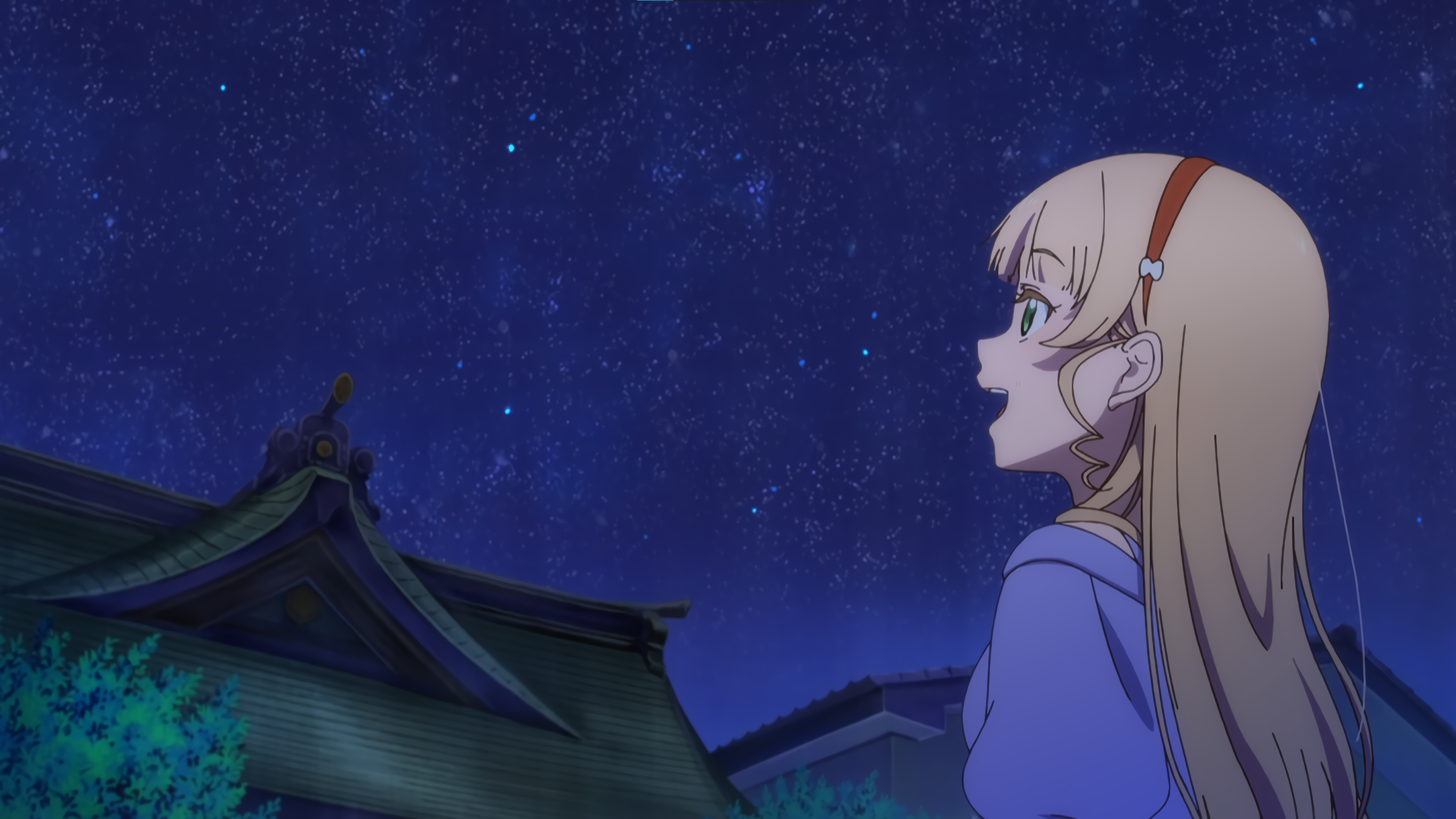 4K Love Live! Super Star!! anime girl looking at stars HD Wallpaper