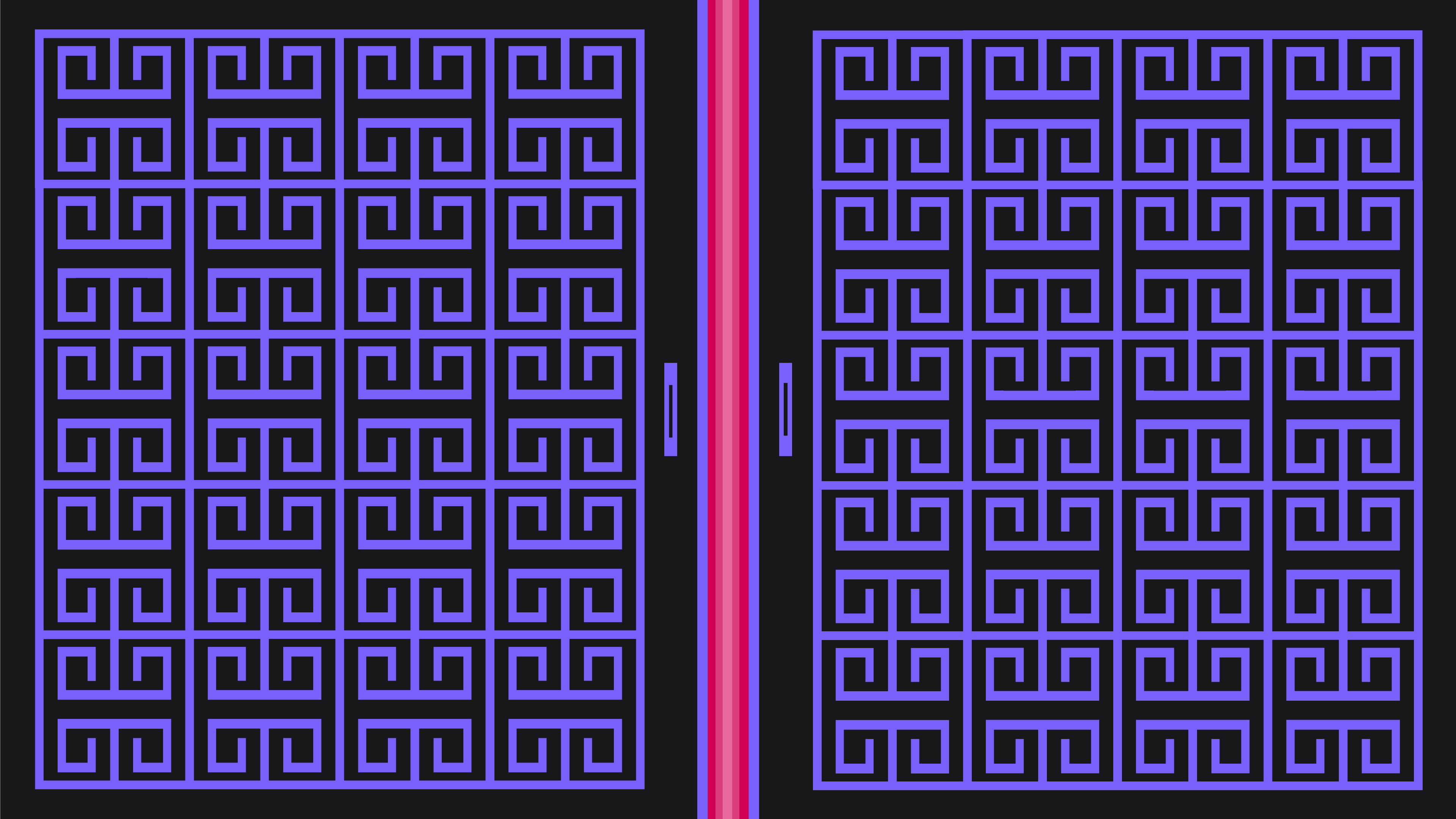 Purple Greek Key Pattern on Dark Background HD Wallpaper