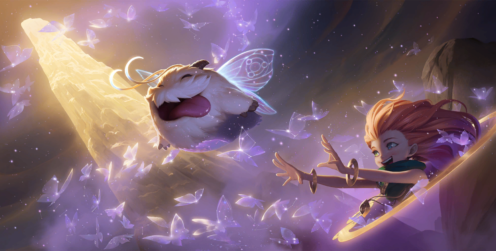 Zoe and Poro from League of Legends HD Wallpaper
