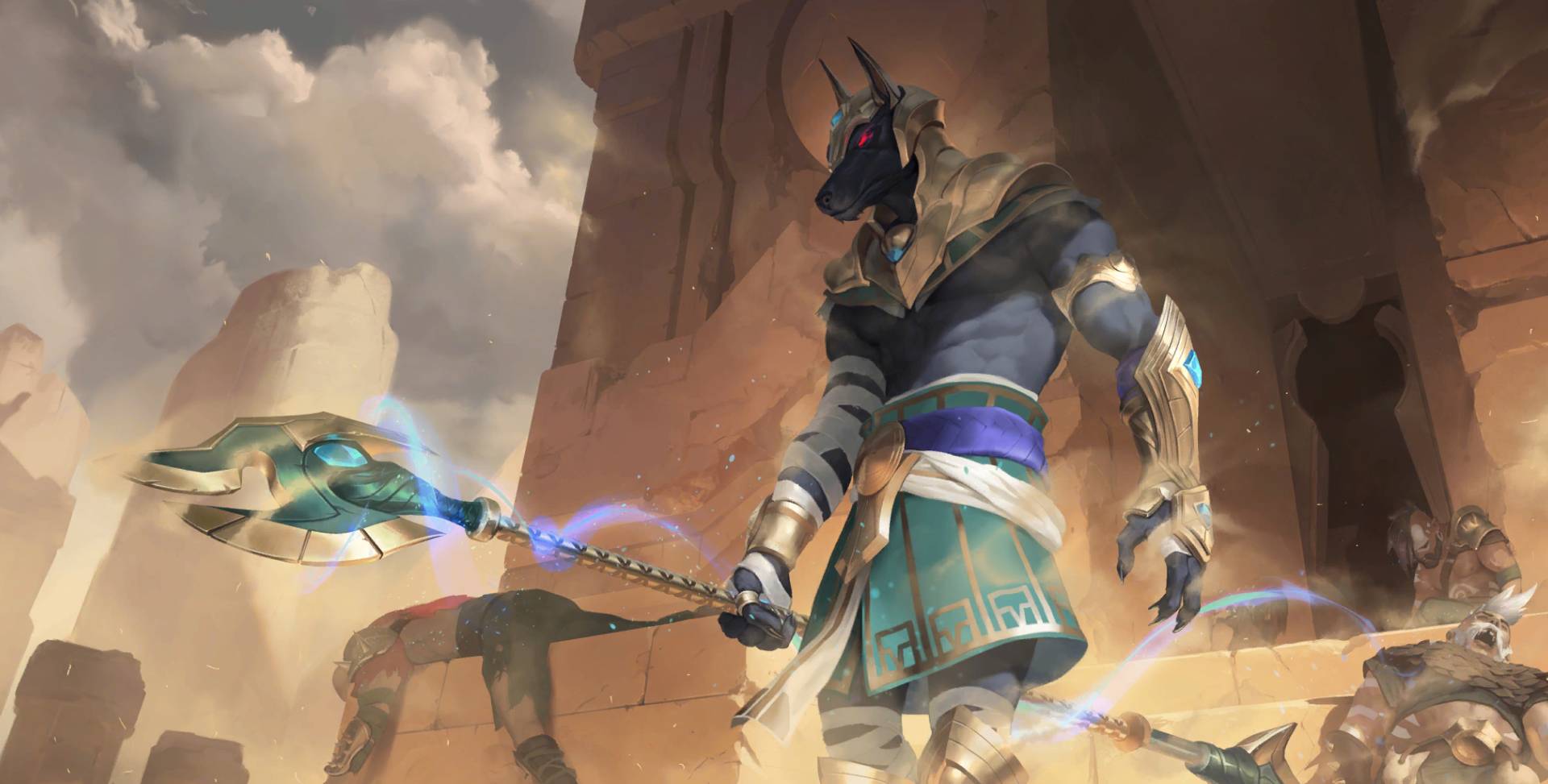Nasus from League of Legends holding a staff HD Wallpaper