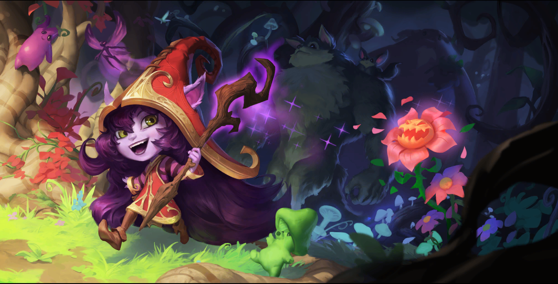 Lulu from League of Legends in a magical forest HD Wallpaper