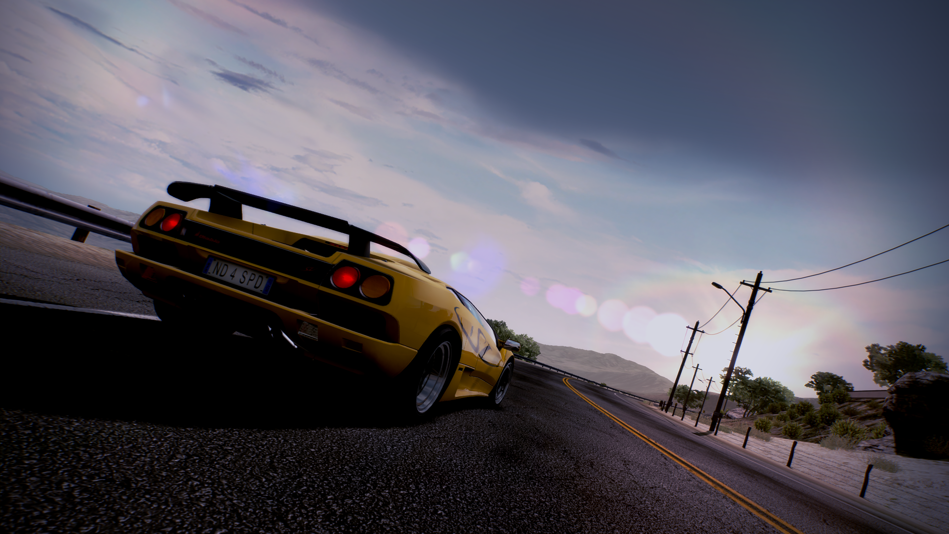 Yellow Lamborghini Diablo from Need for Speed: Hot Pursuit HD Wallpaper