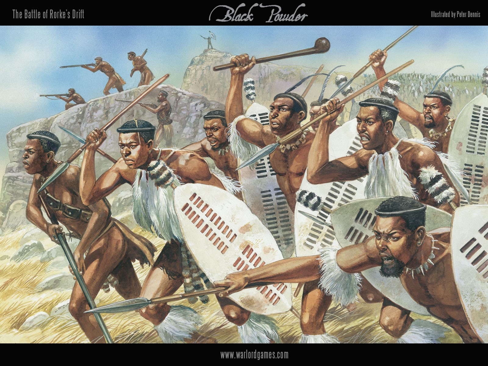 The Battle of Rorke's Drift Zulu Warriors Artwork HD Wallpaper
