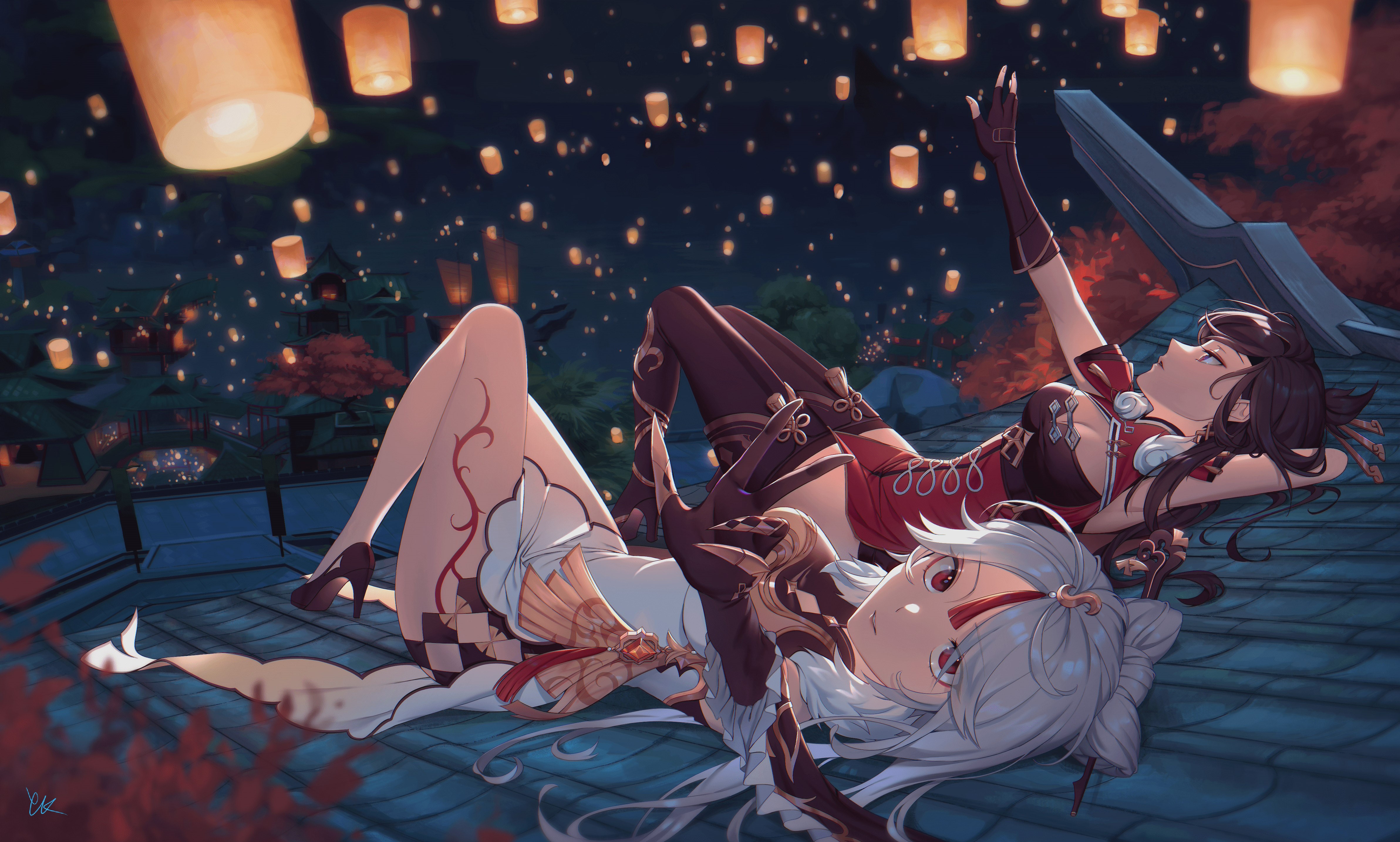 4K Beidou and Ningguang from Genshin Impact HD Wallpaper