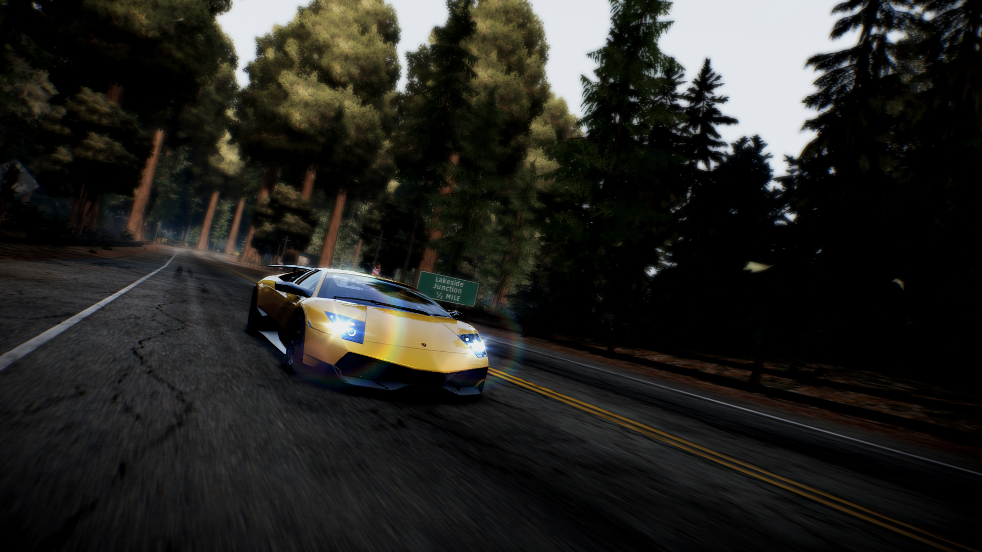 Yellow Lamborghini Murcielago LP 670-4 Super Veloce in Need for Speed: Hot Pursuit HD Wallpaper