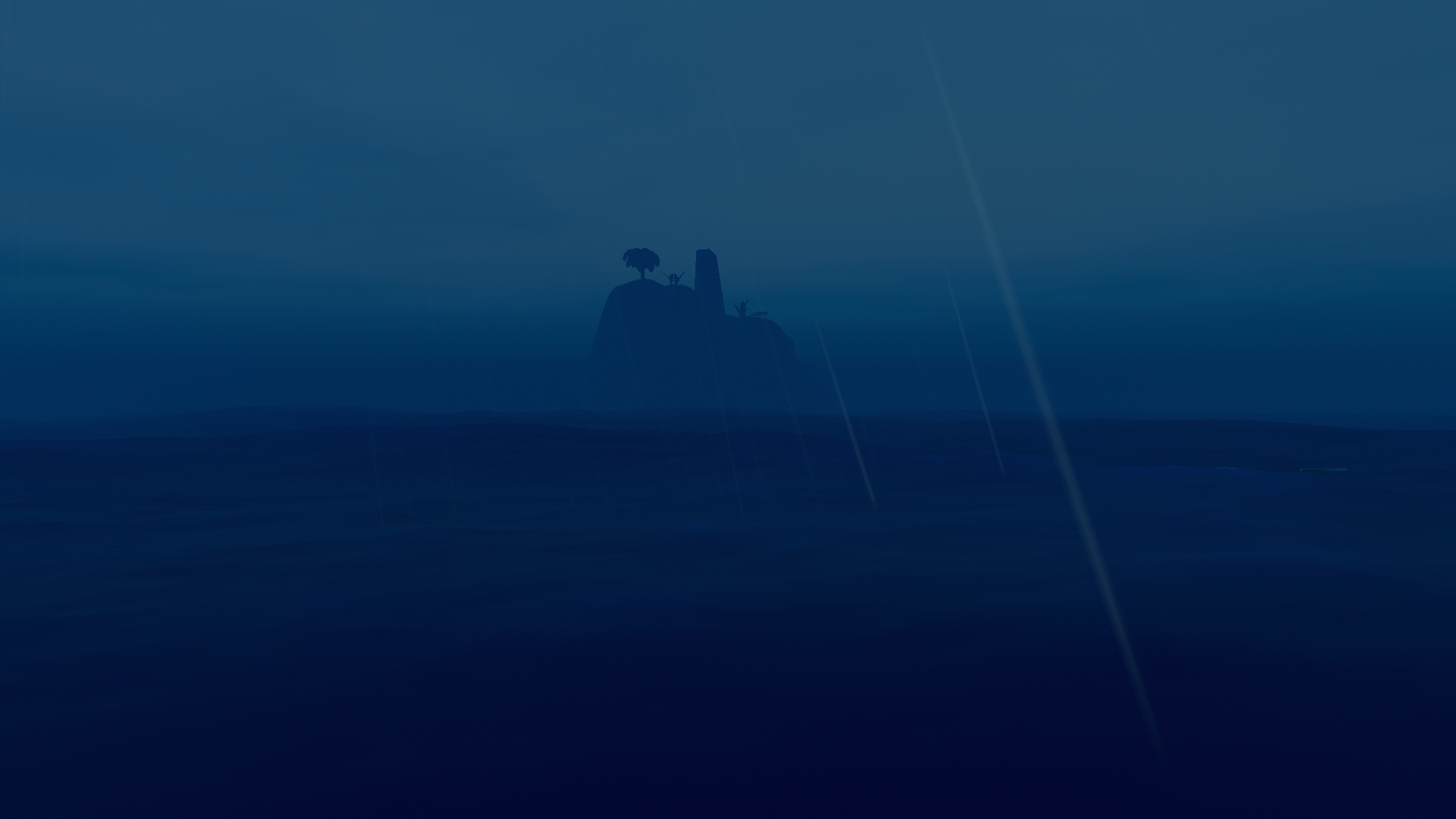 Island with a structure in the ocean HD Wallpaper