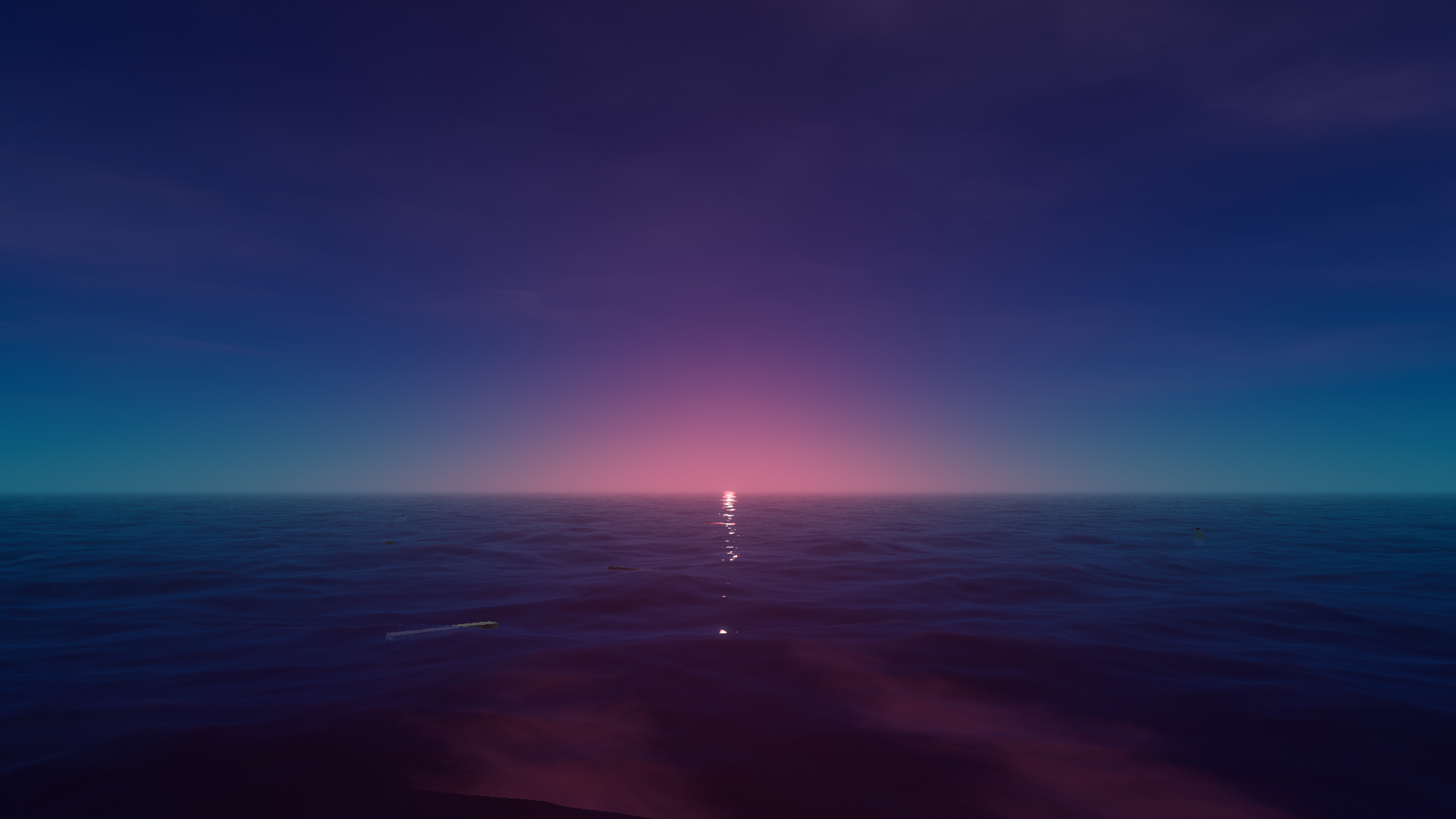 Ocean horizon at sunset with reflection HD Wallpaper