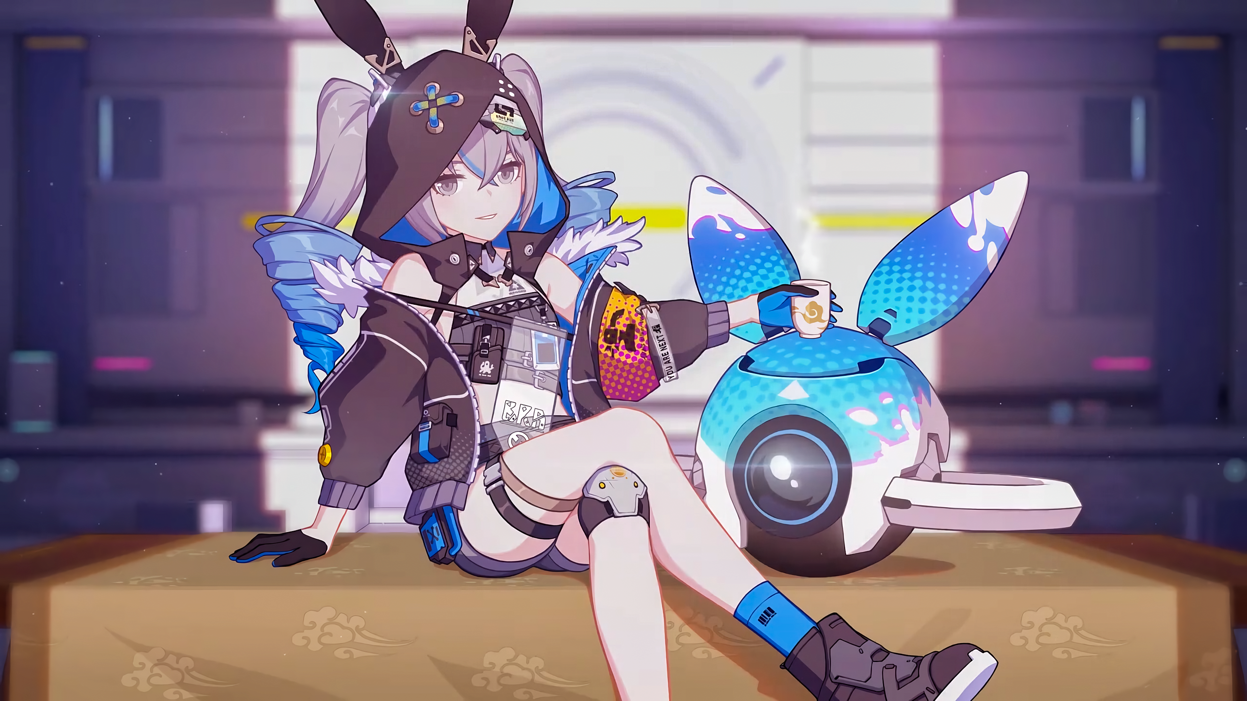 Bronya Zaychik from Honkai Impact 3rd with a robot HD Wallpaper