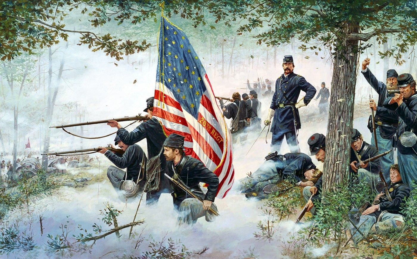 Civil War Battle with the 20th Maine Regiment HD Wallpaper