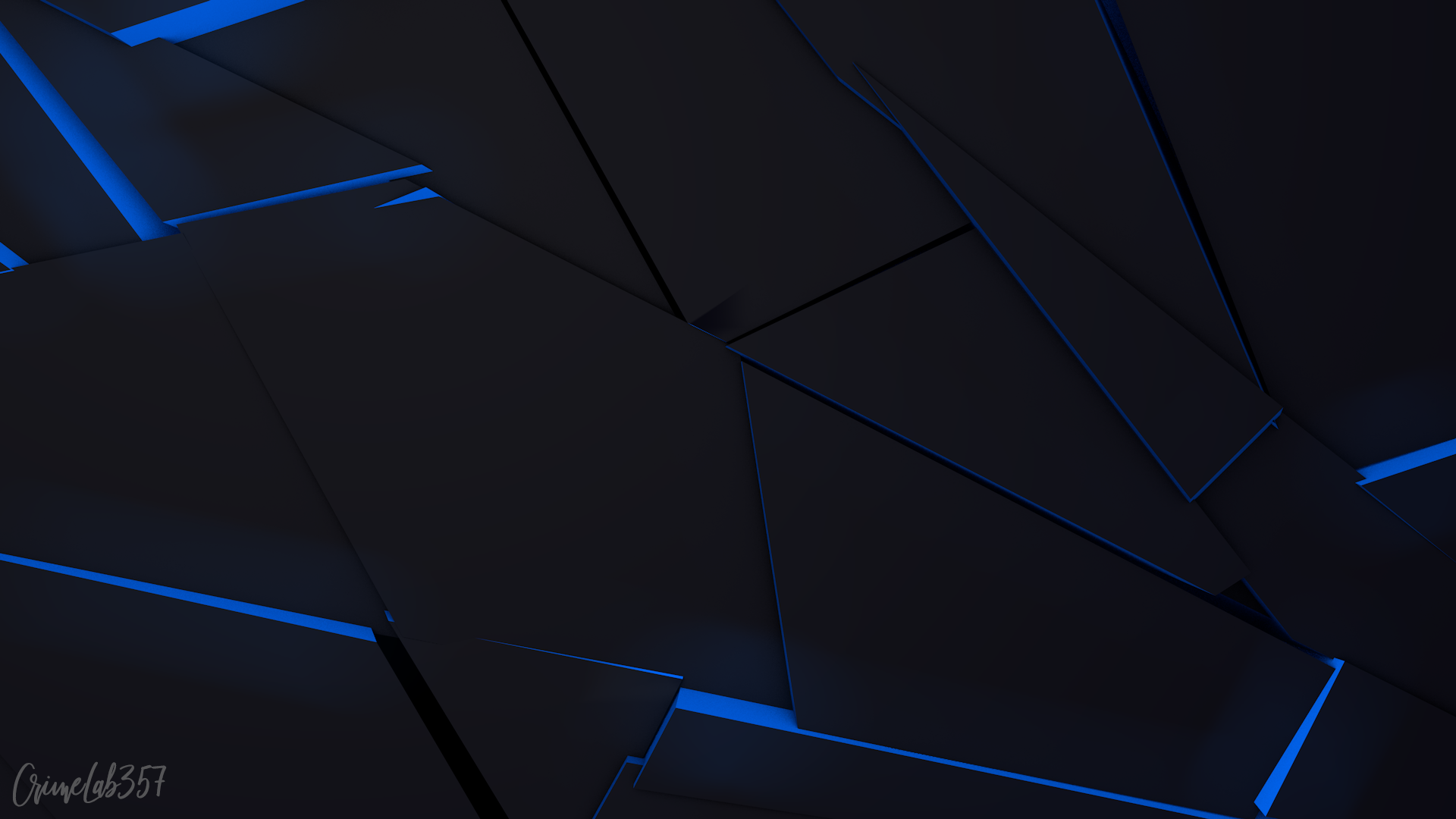 Abstract 3D geometric shapes with blue light HD Wallpaper