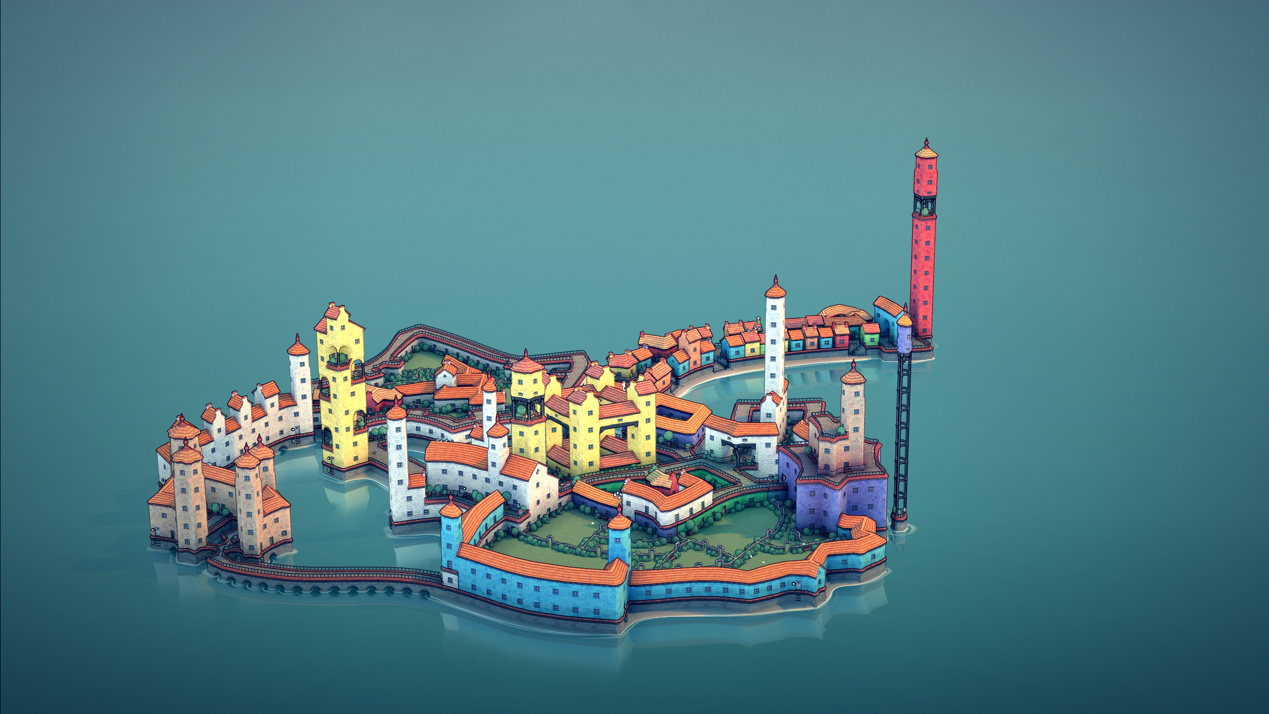 Townscaper video game art HD Wallpaper