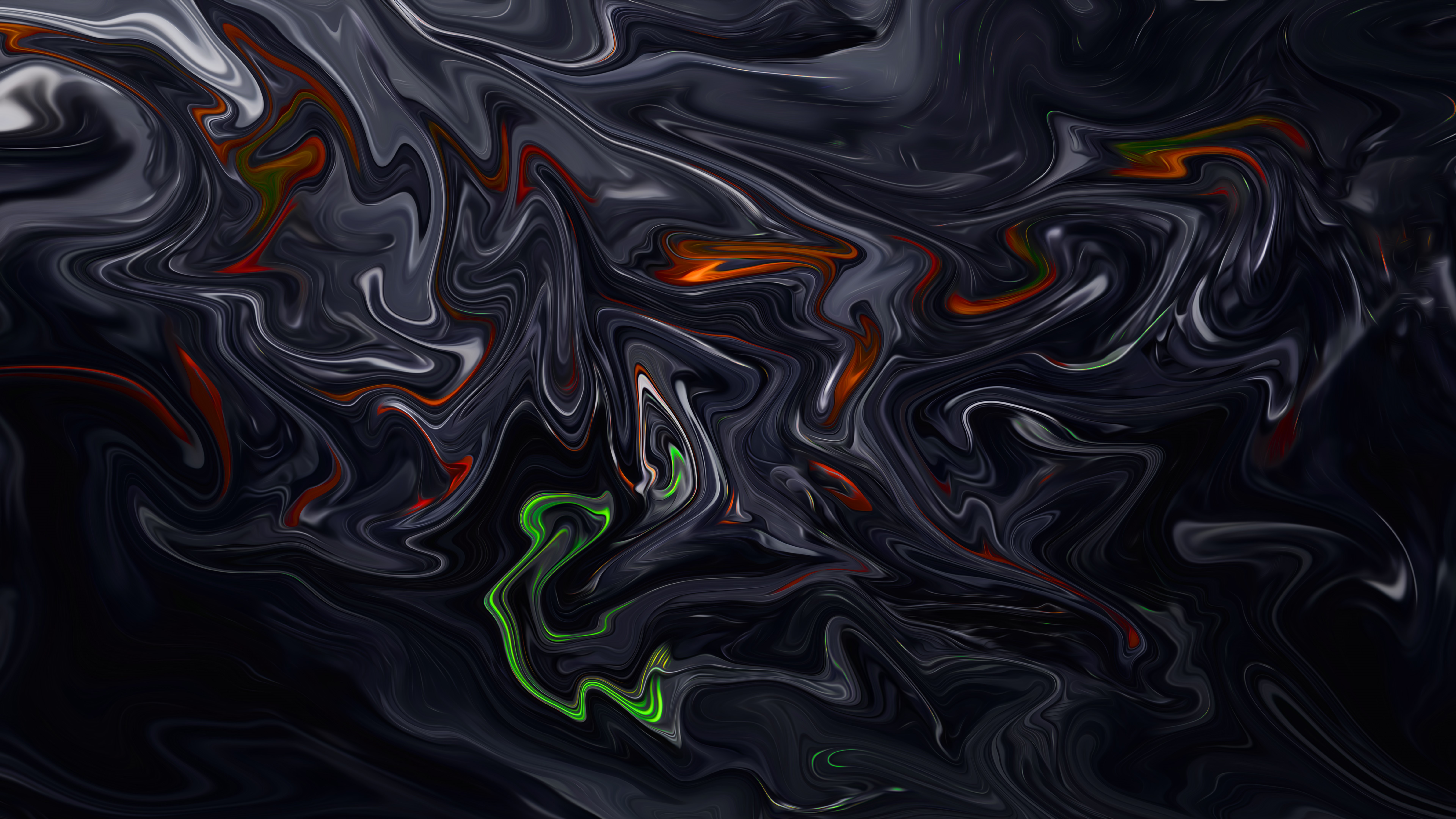Abstract fluid digital art with colorful swirls HD Wallpaper