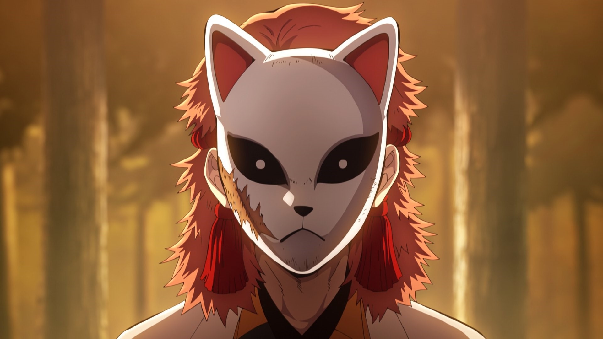 Sabito from Kimetsu no Yaiba wearing a fox mask HD Wallpaper