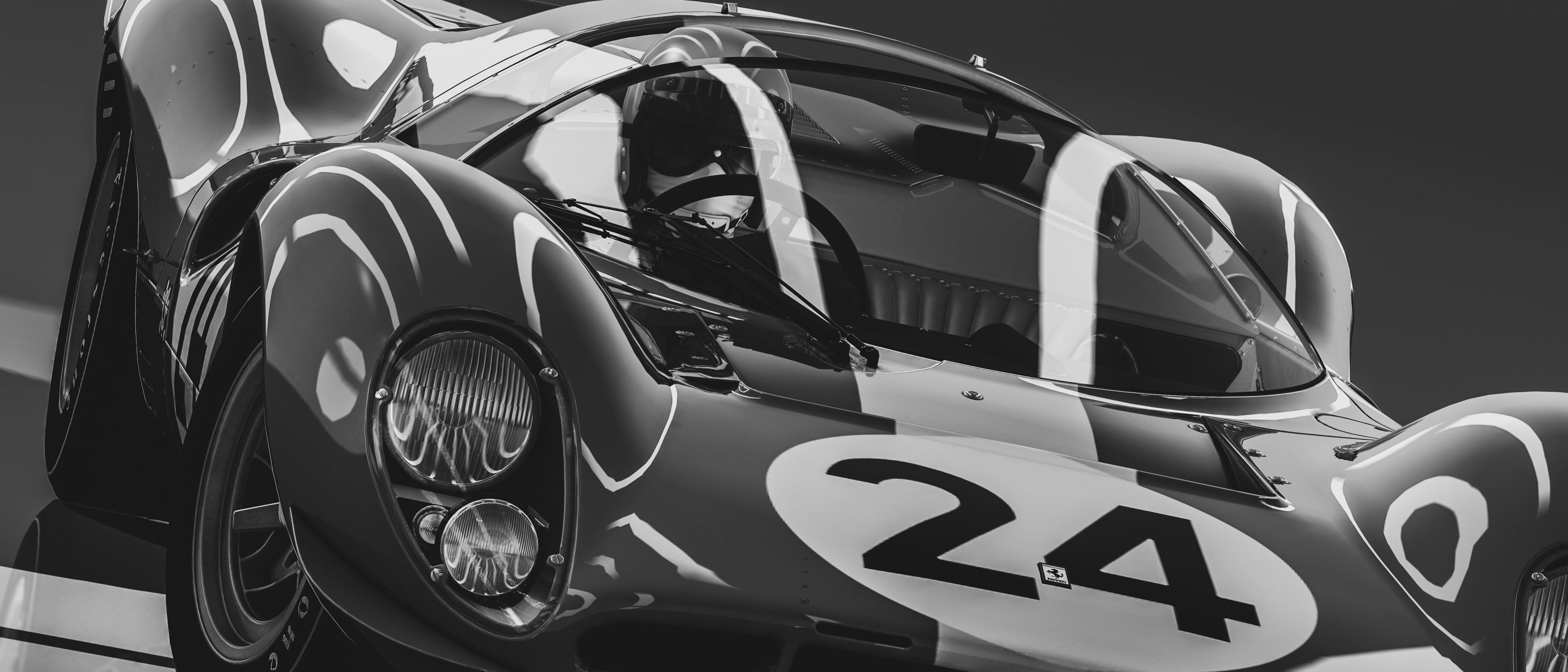 Ferrari 312P race car with number 24 HD Wallpaper