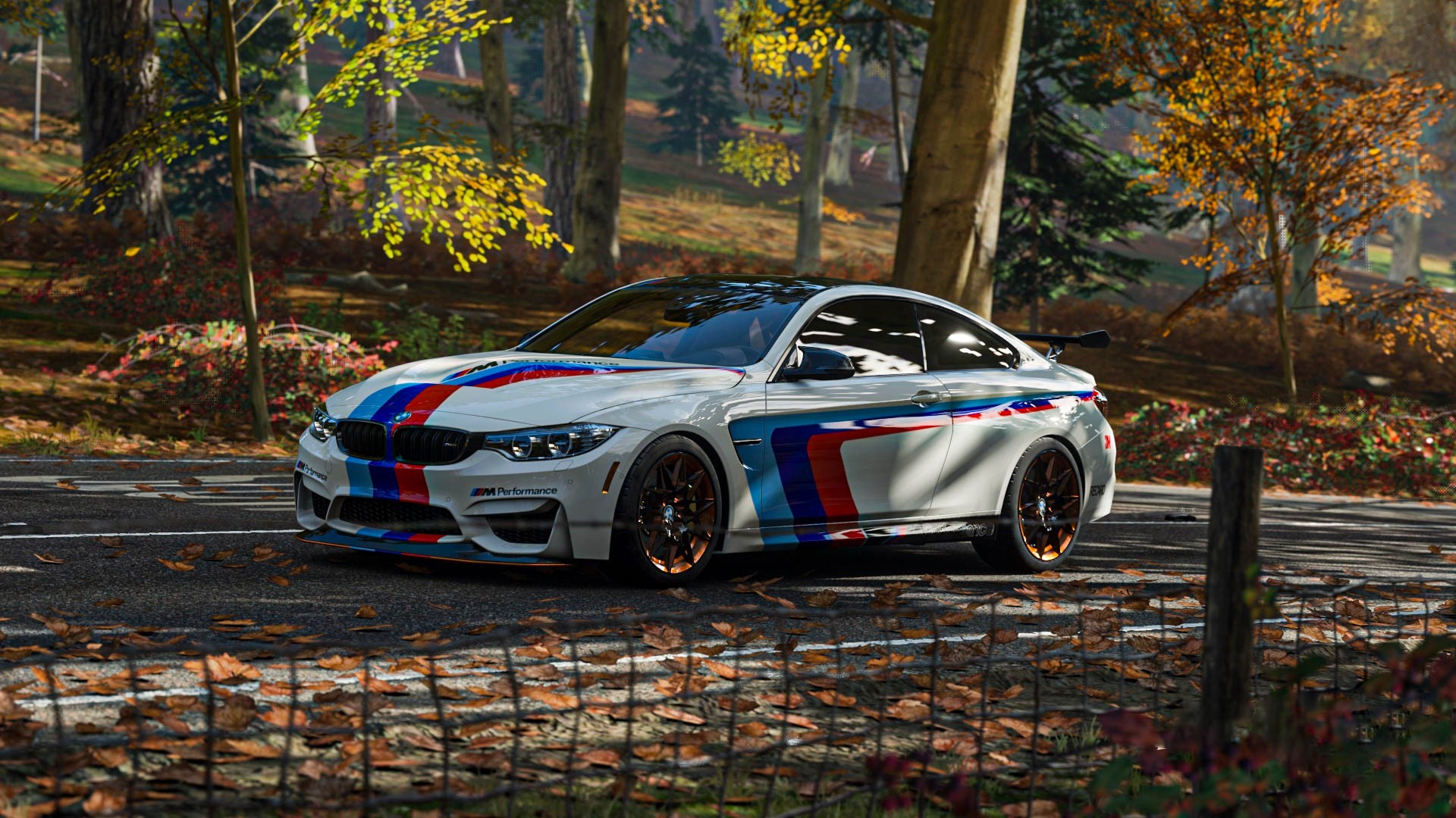 White BMW M4 Coupe with M Performance Livery HD Wallpaper