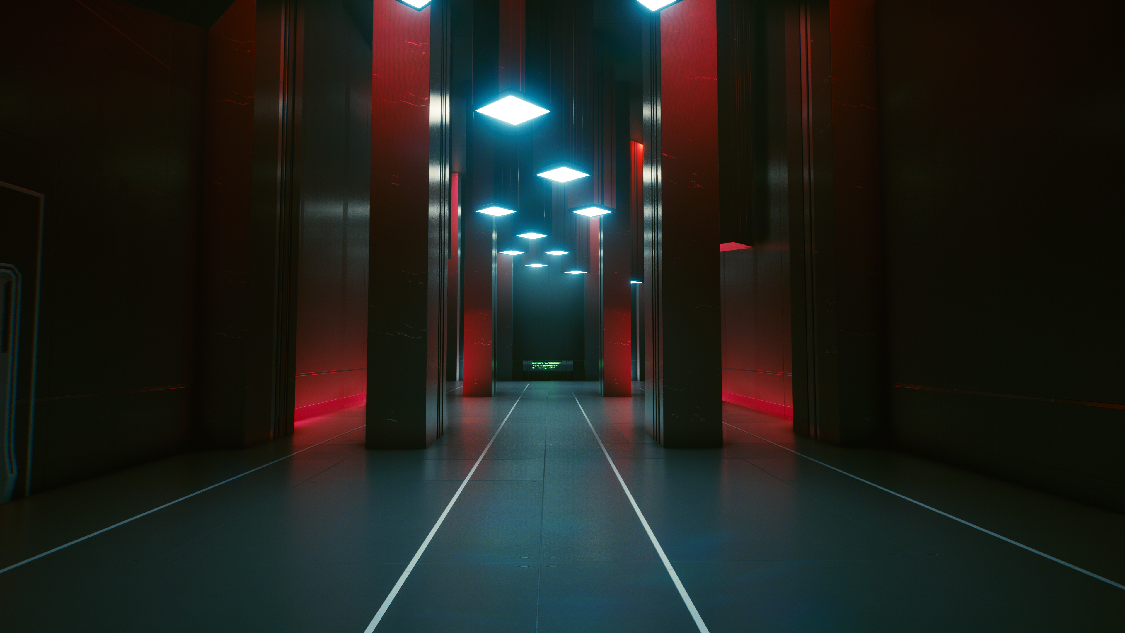 Cyberpunk 2077 Arasaka Hallway HD Wallpaper