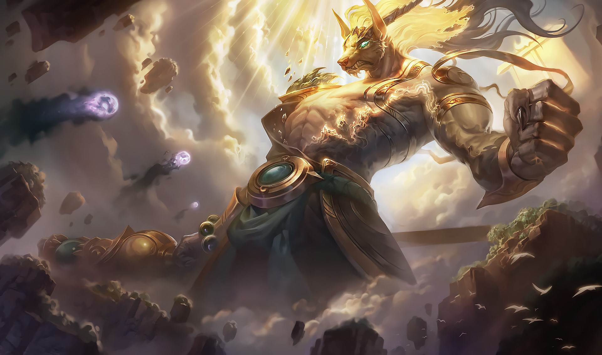 Nasus from League of Legends in the sky HD Wallpaper