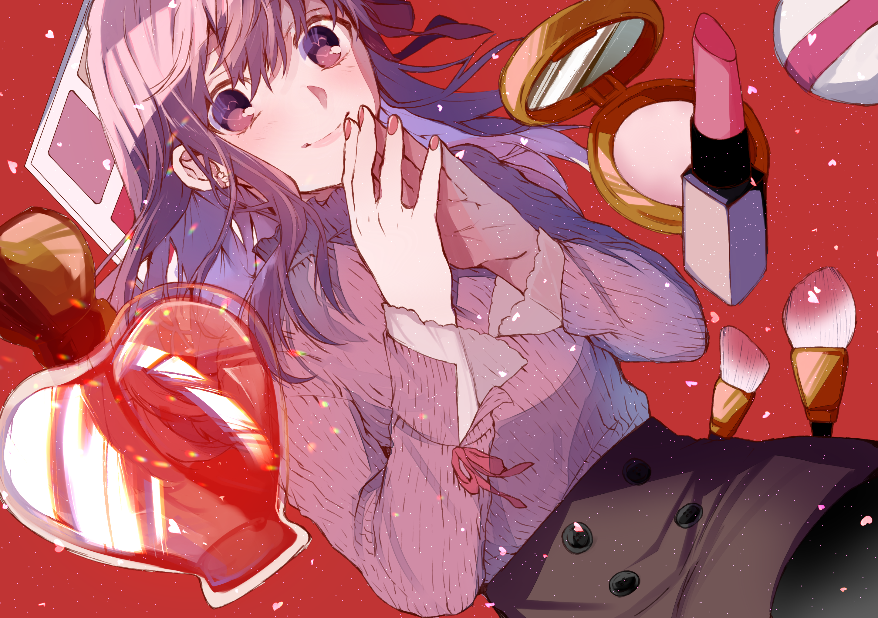 Matou Sakura from Fate/Stay Night with makeup HD Wallpaper