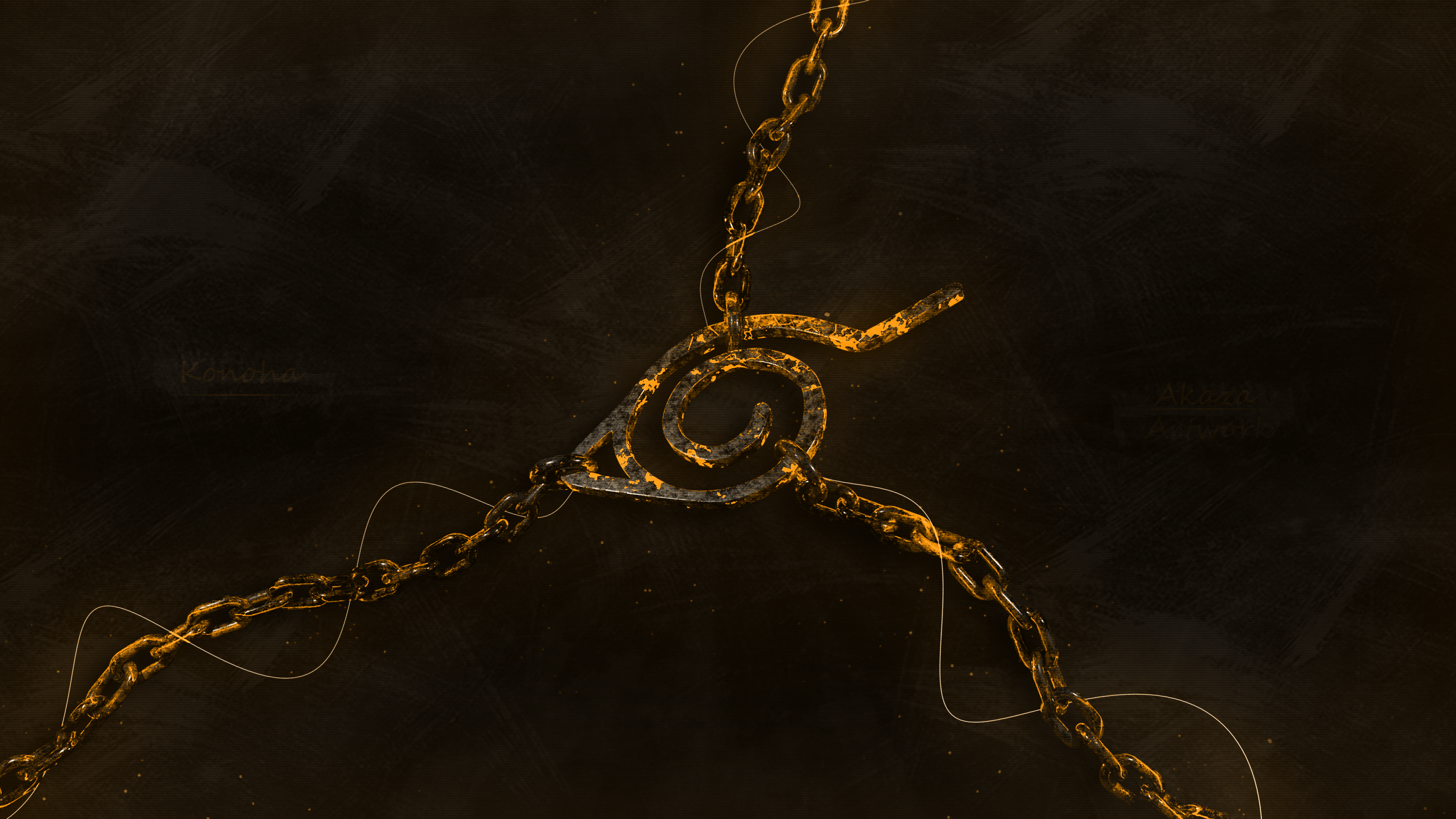 Konoha symbol with chains from Naruto Shippuden HD Wallpaper